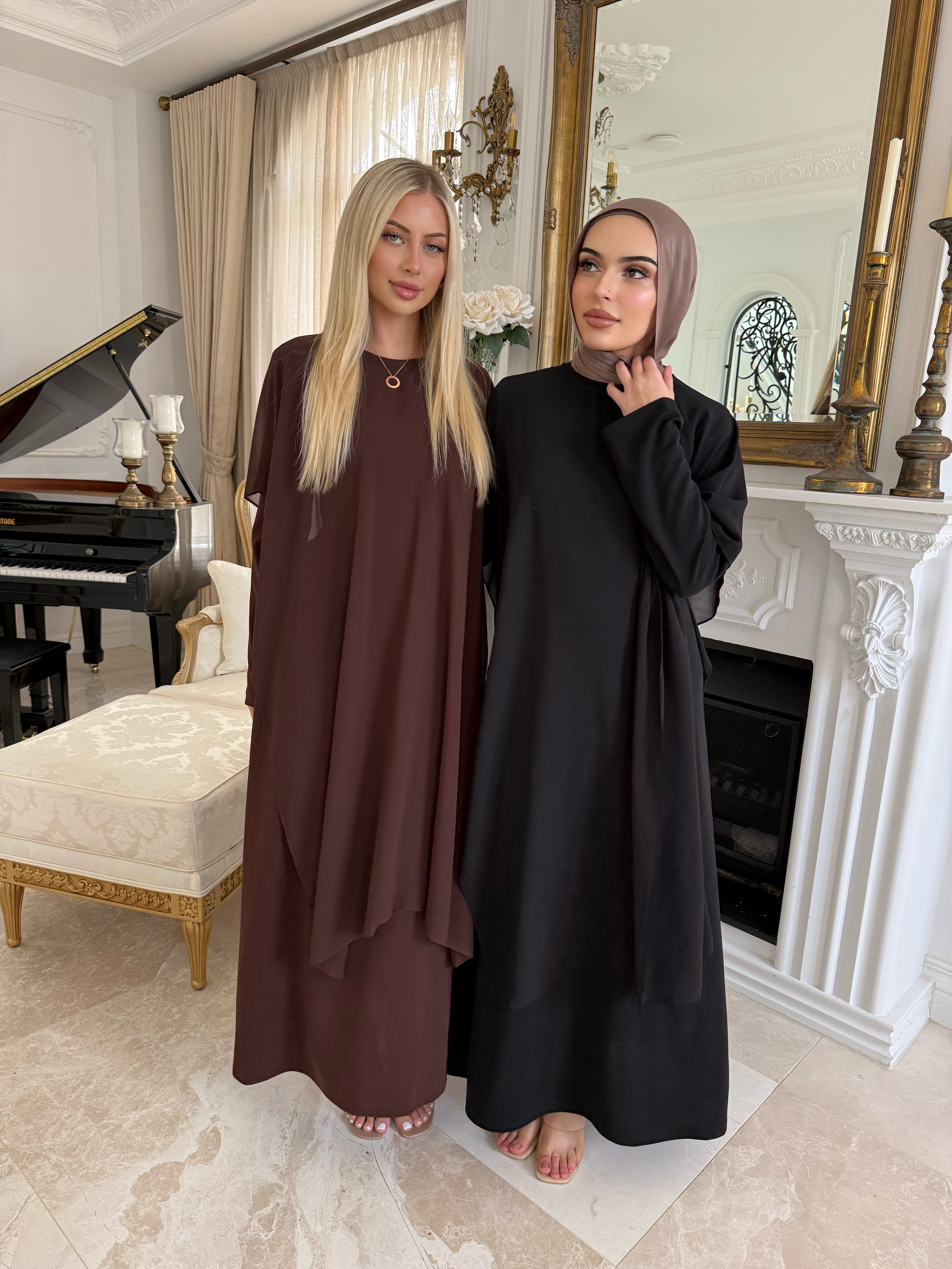 Chiffon Cape Abaya Set