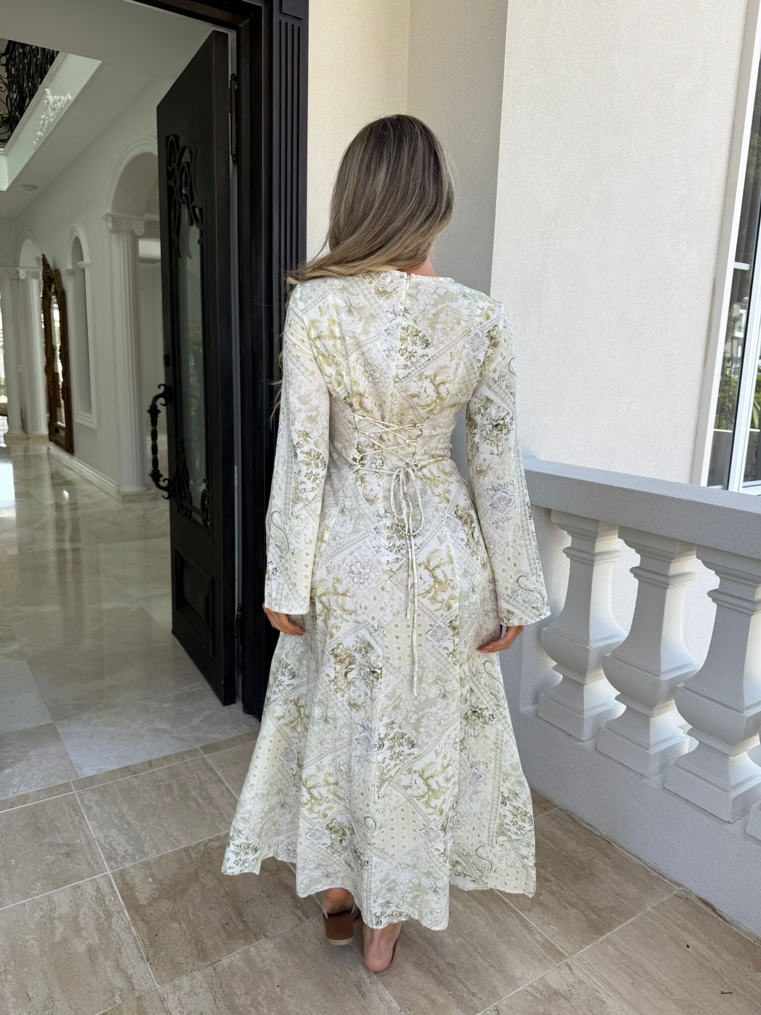 Leafy Tie Back Dress