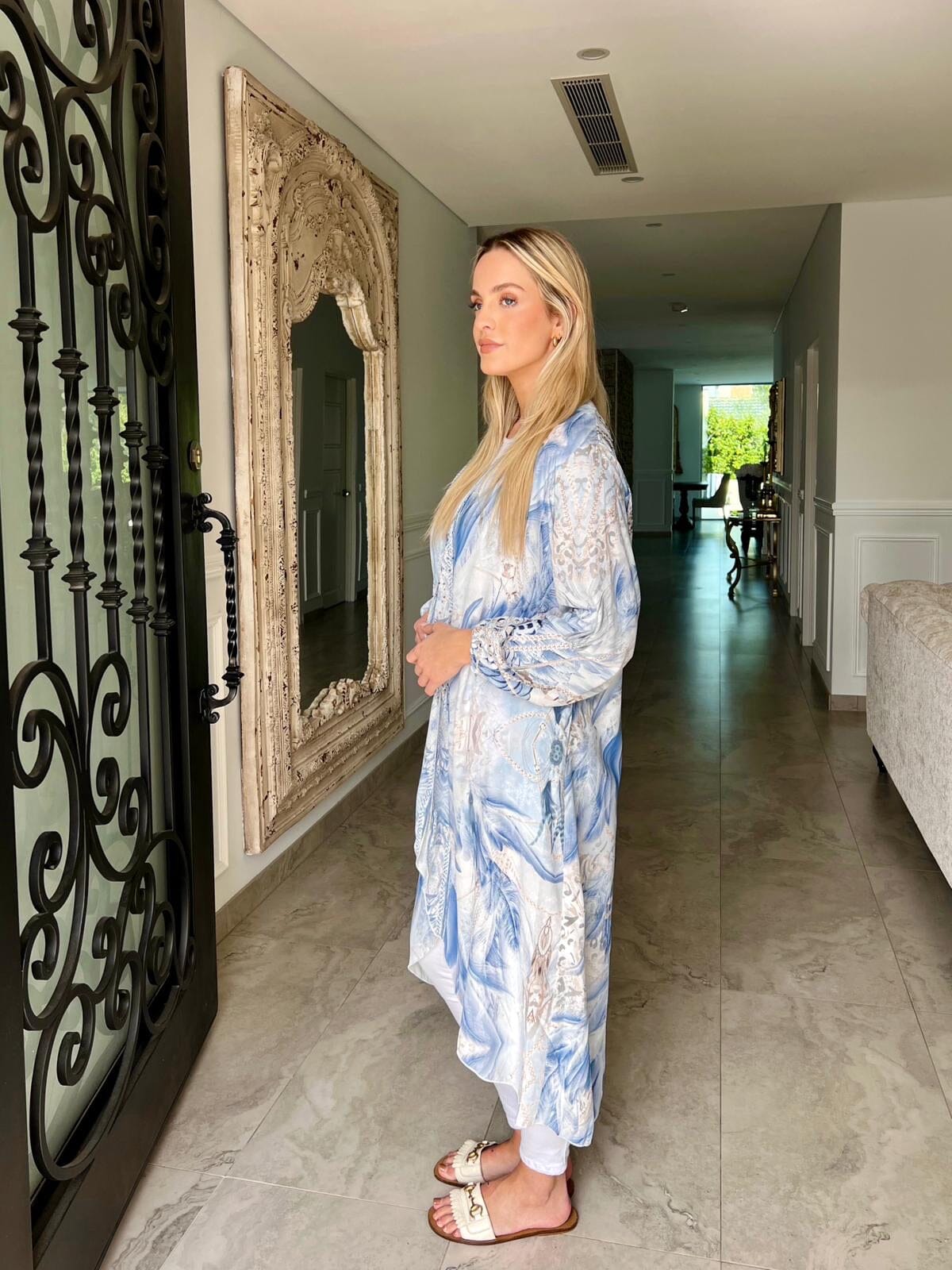 Tia Blue Beaded Cape