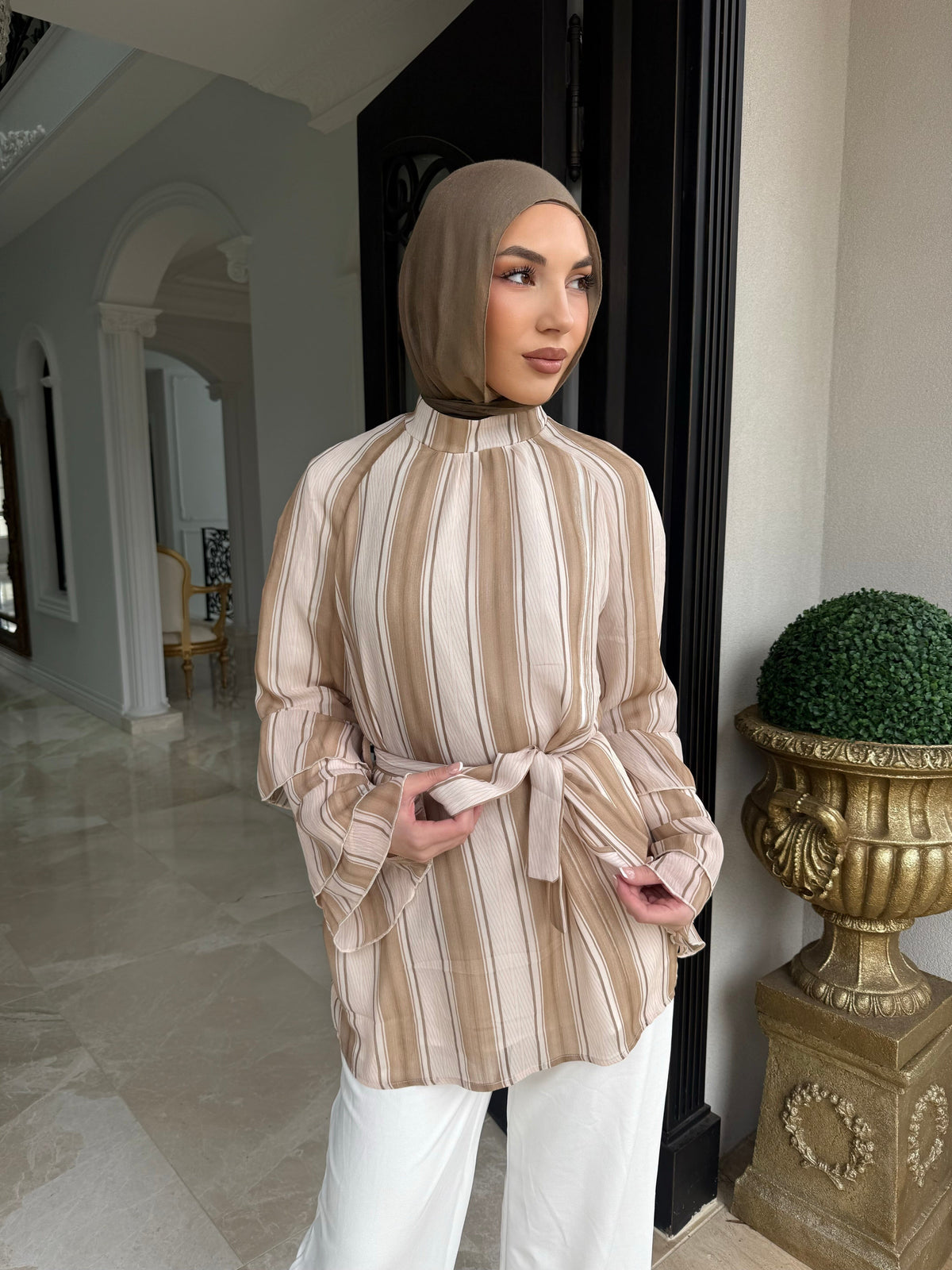 Striped Chiffon Blouse