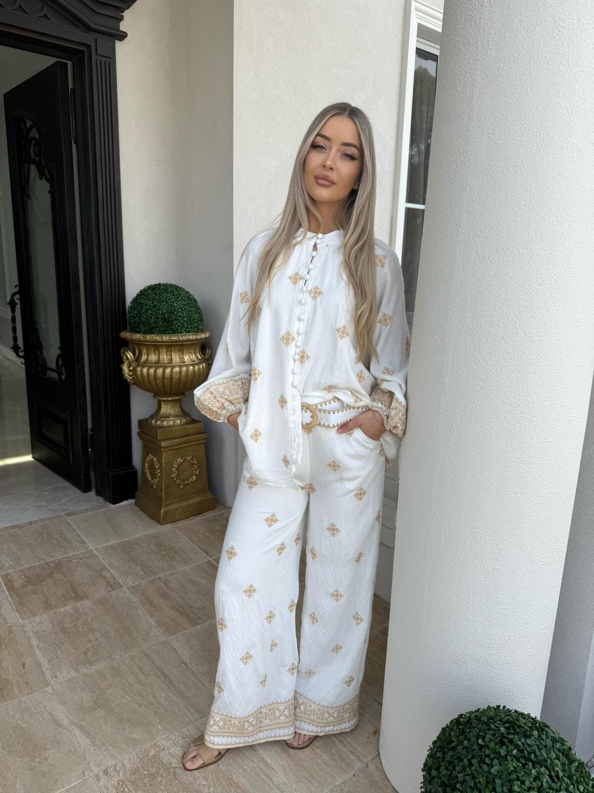 White Embroidered Set