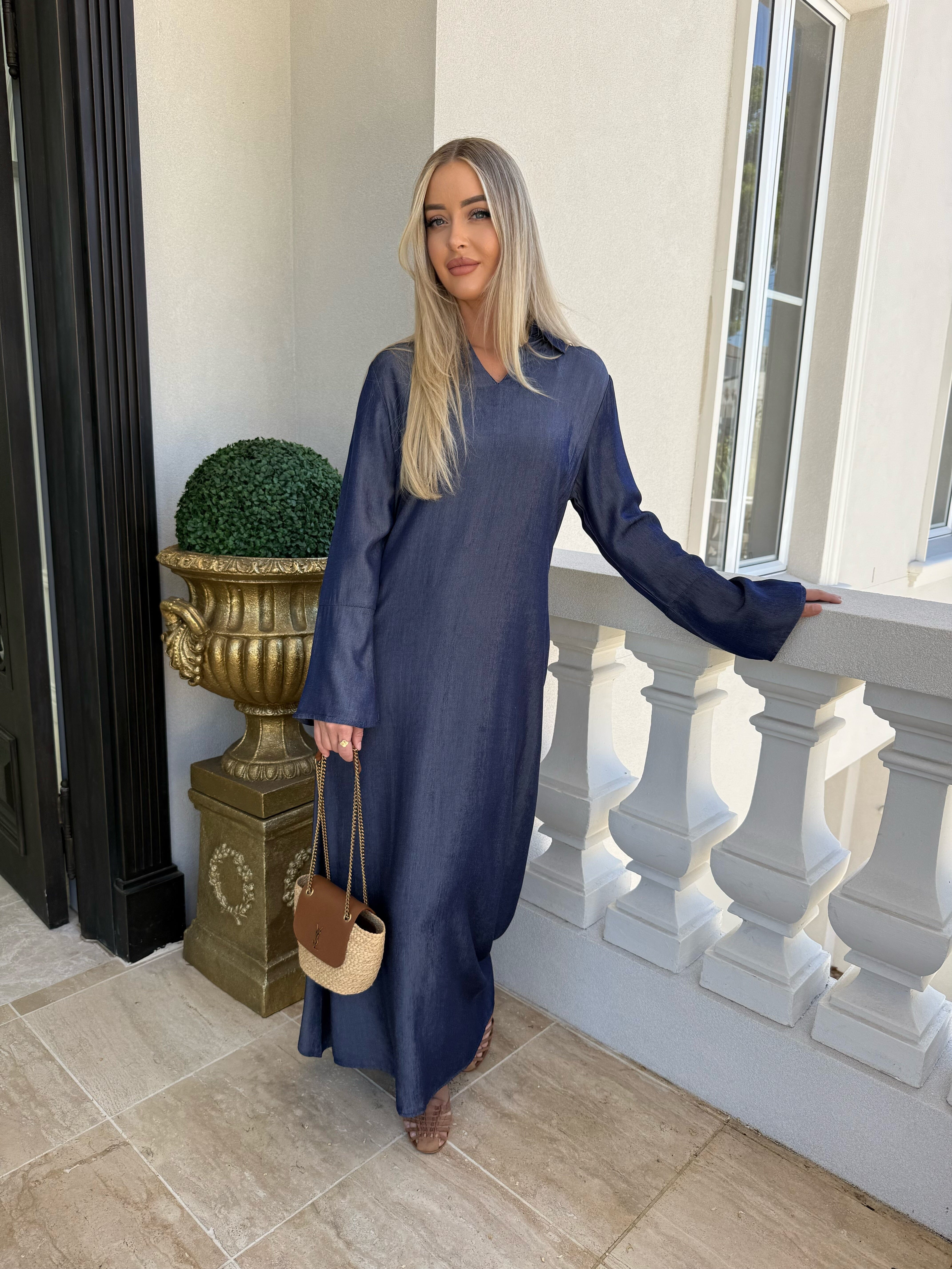 Chambray Belle Sleeve Dress