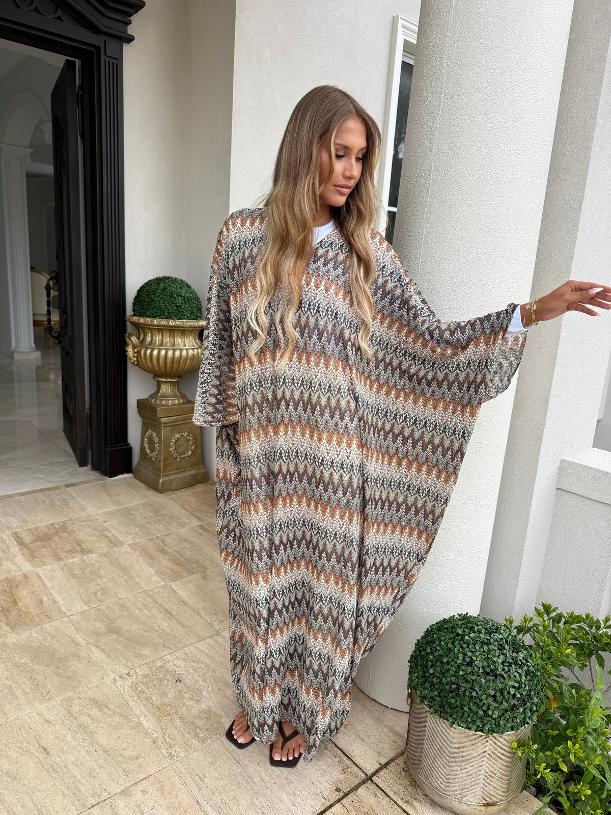 Brown Aztec Kaftan