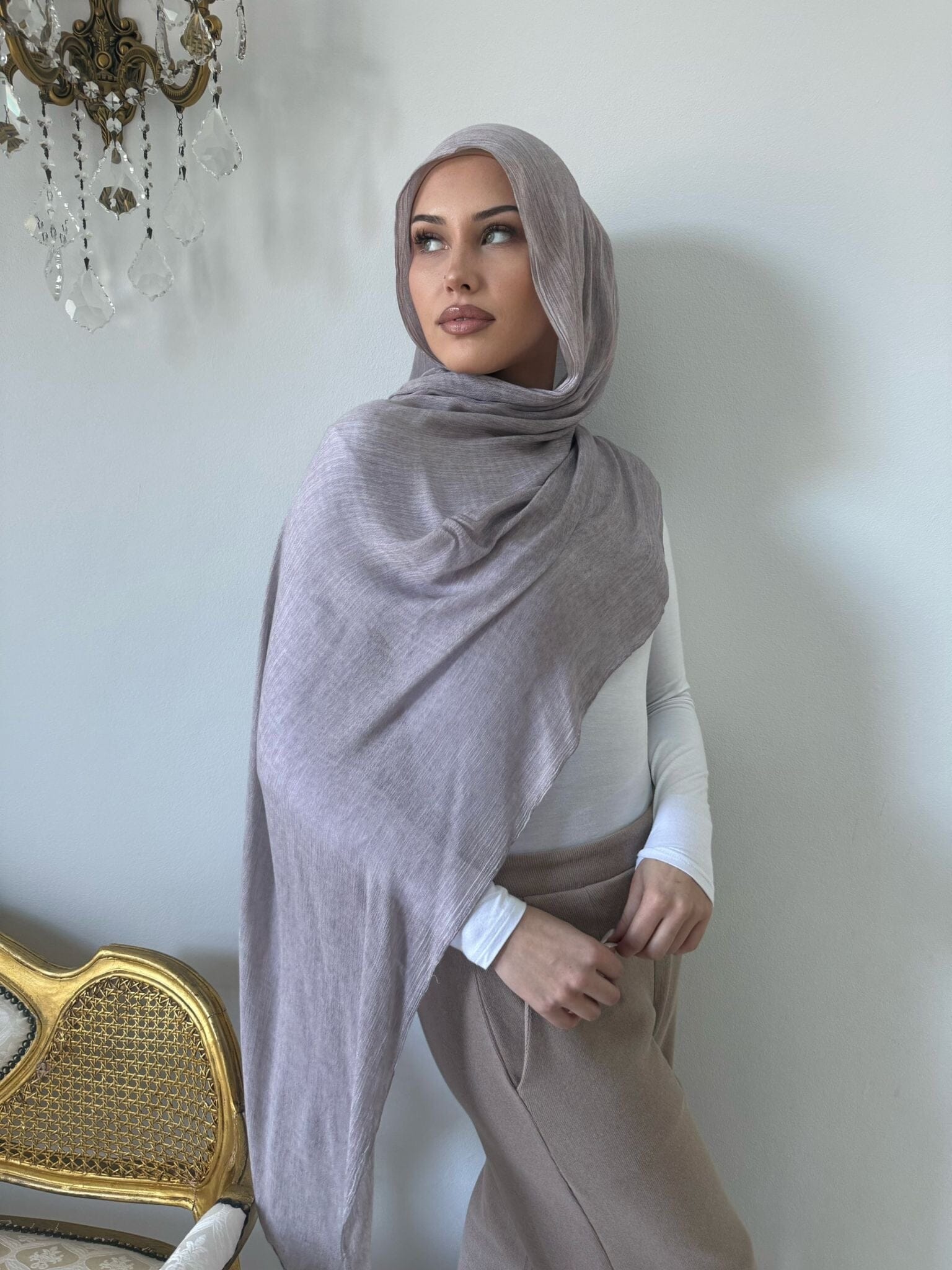Blush Pleated Shawl