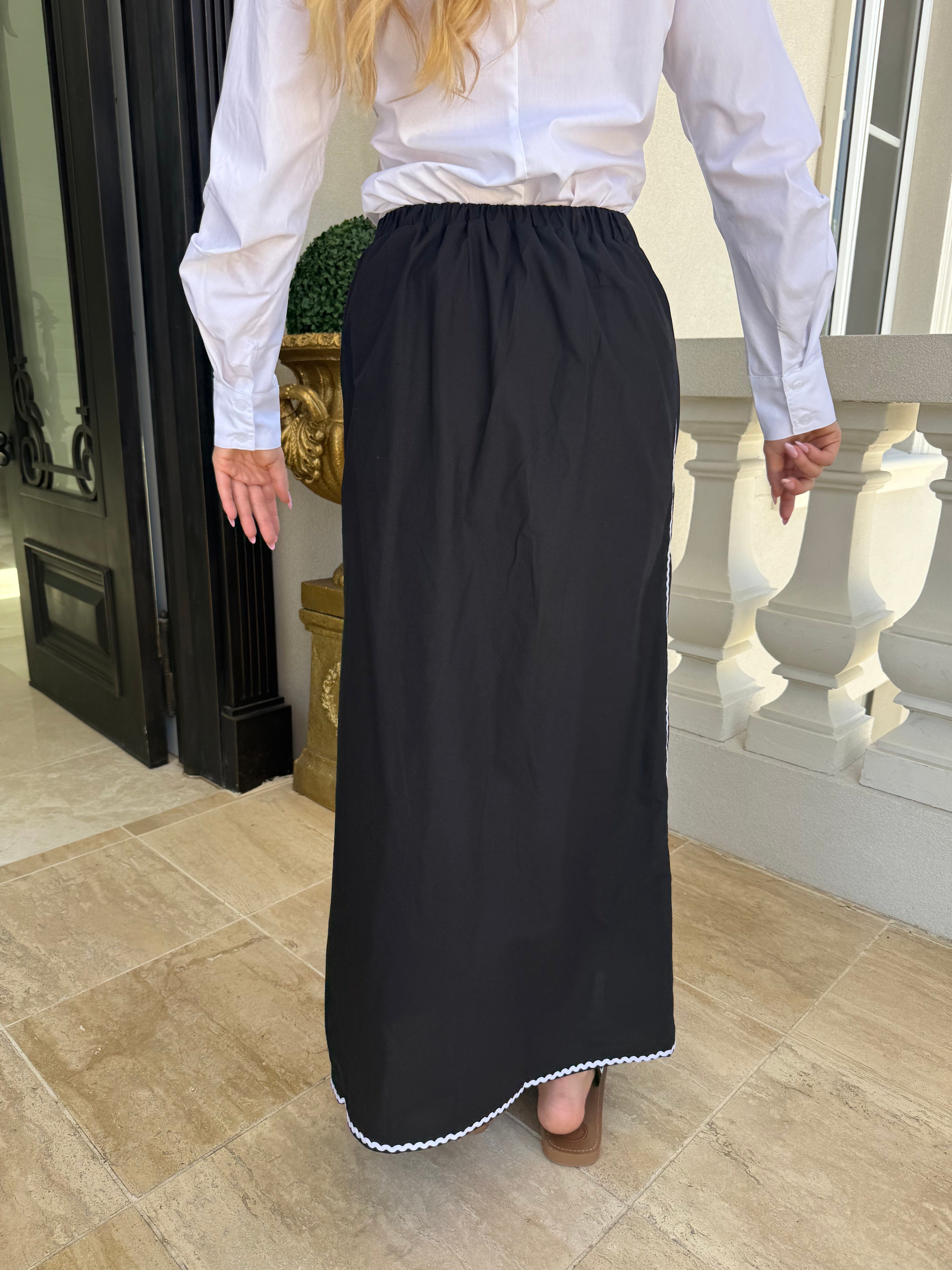 Trimmed Linen Skirt