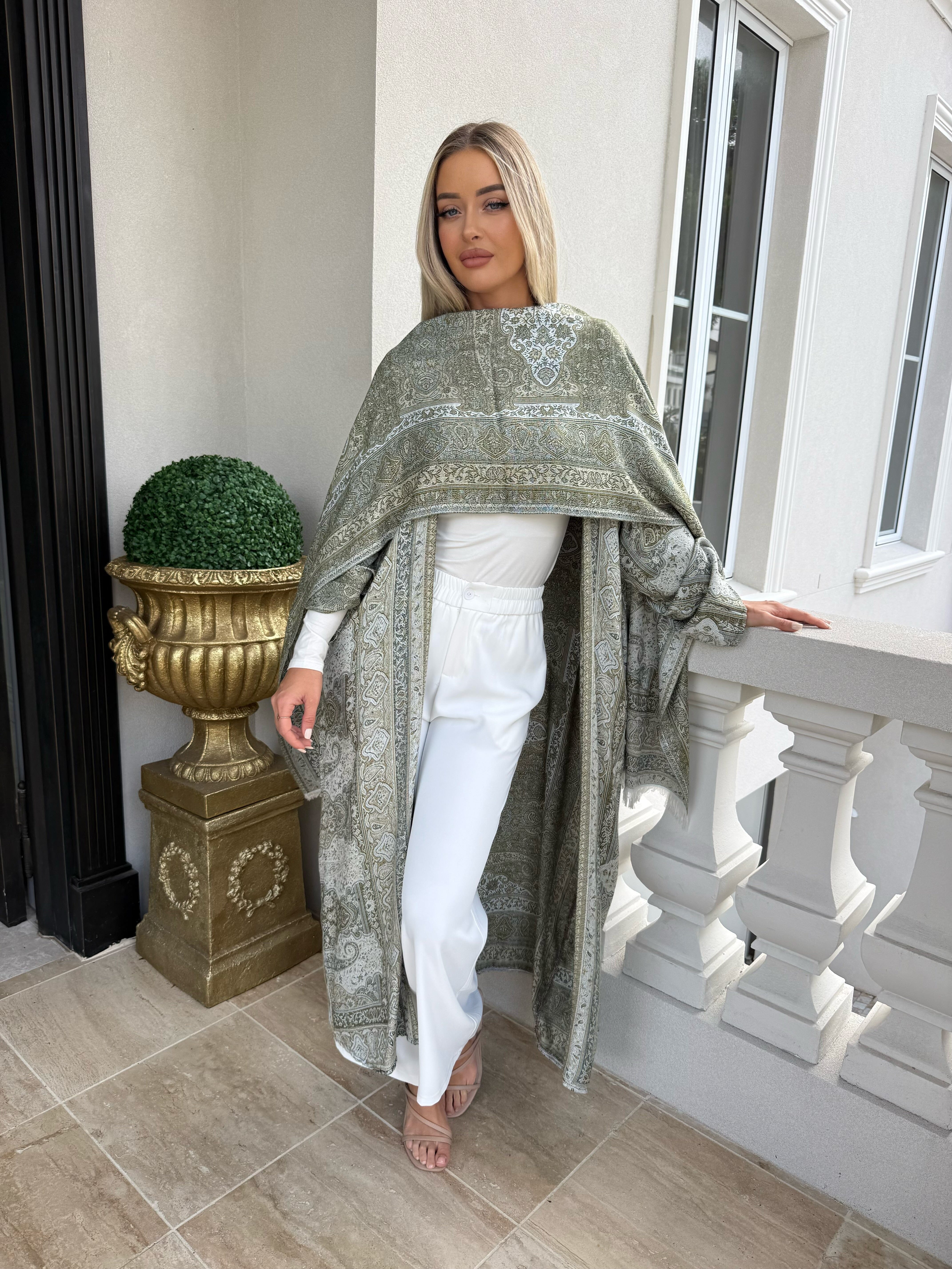Khaki Pashmina set