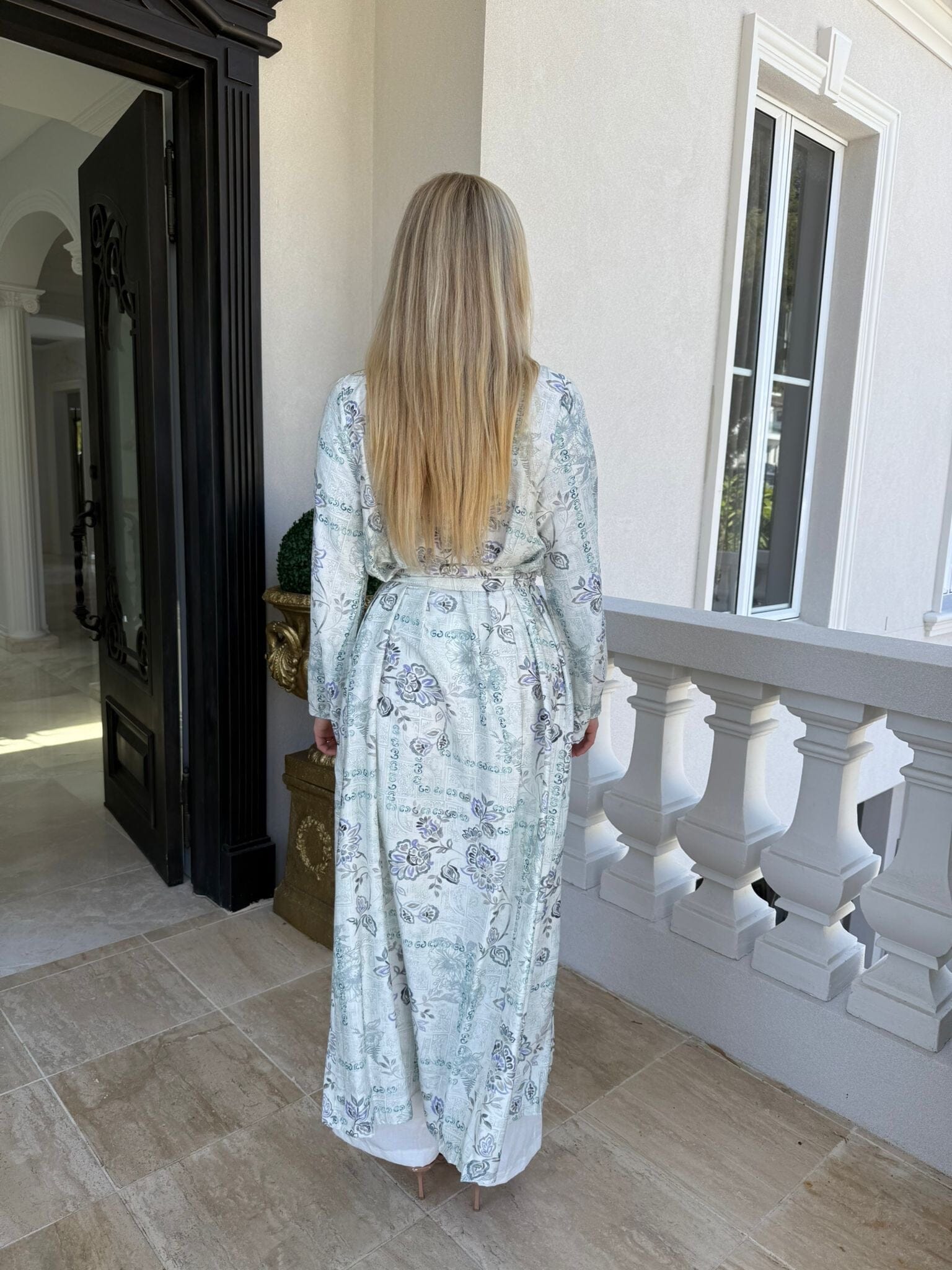 Mint Open Abaya