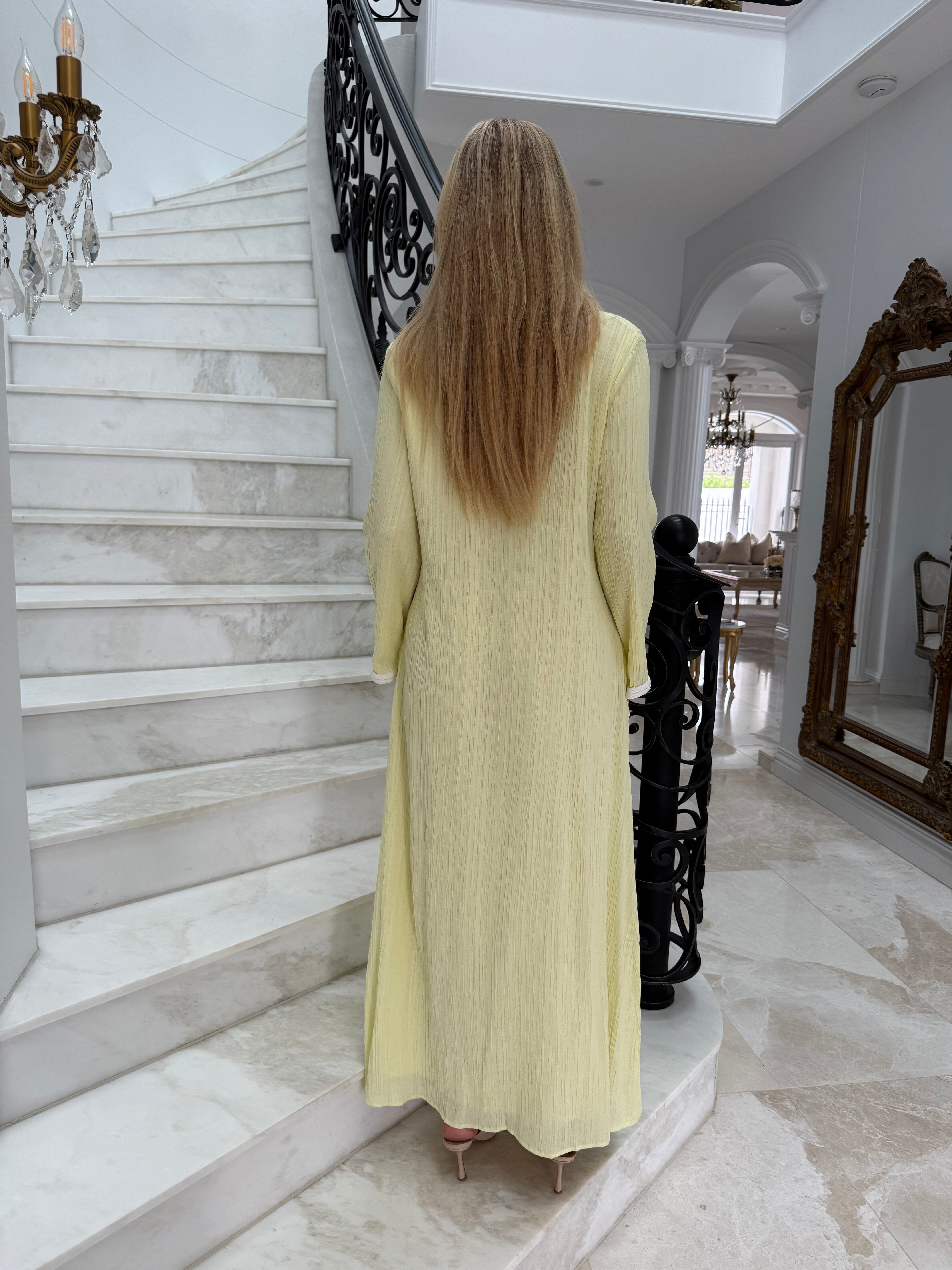 Trimmed Crinkle Abaya