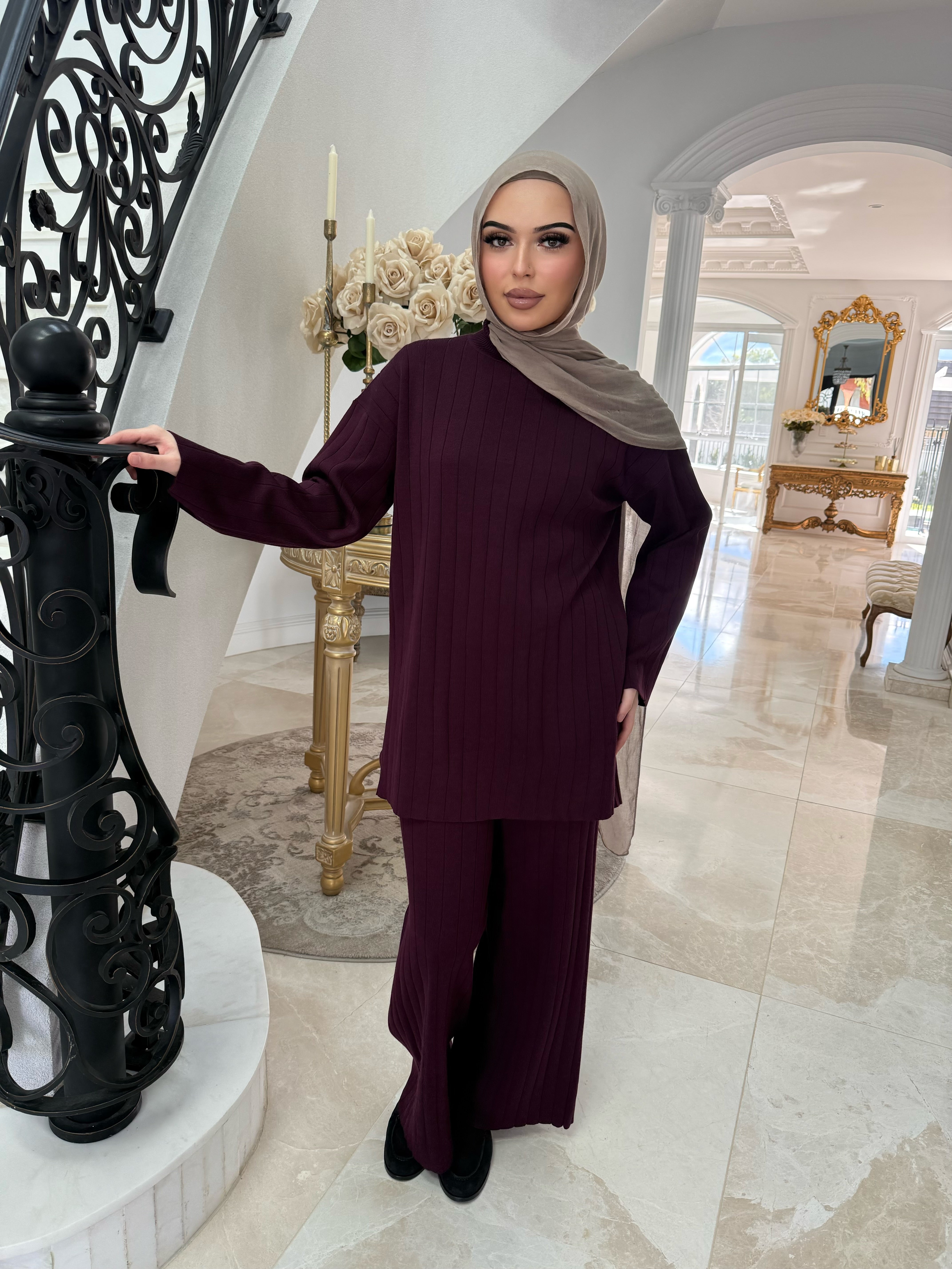 Thick Ribbed Knit Set