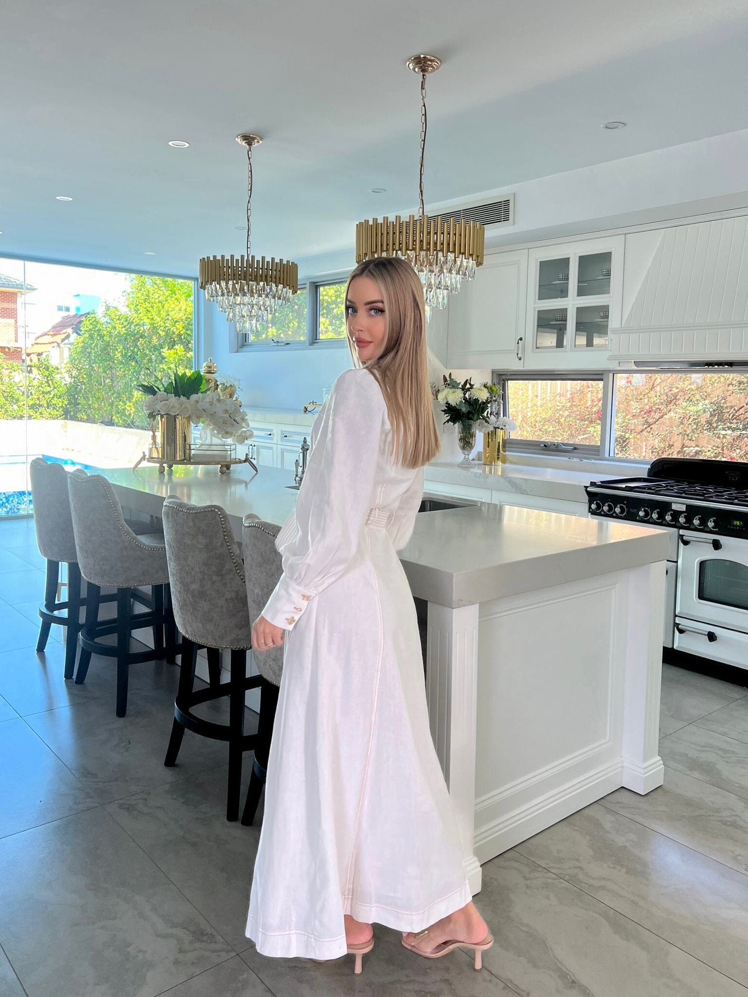 Gabriella Golden Buckle Dress