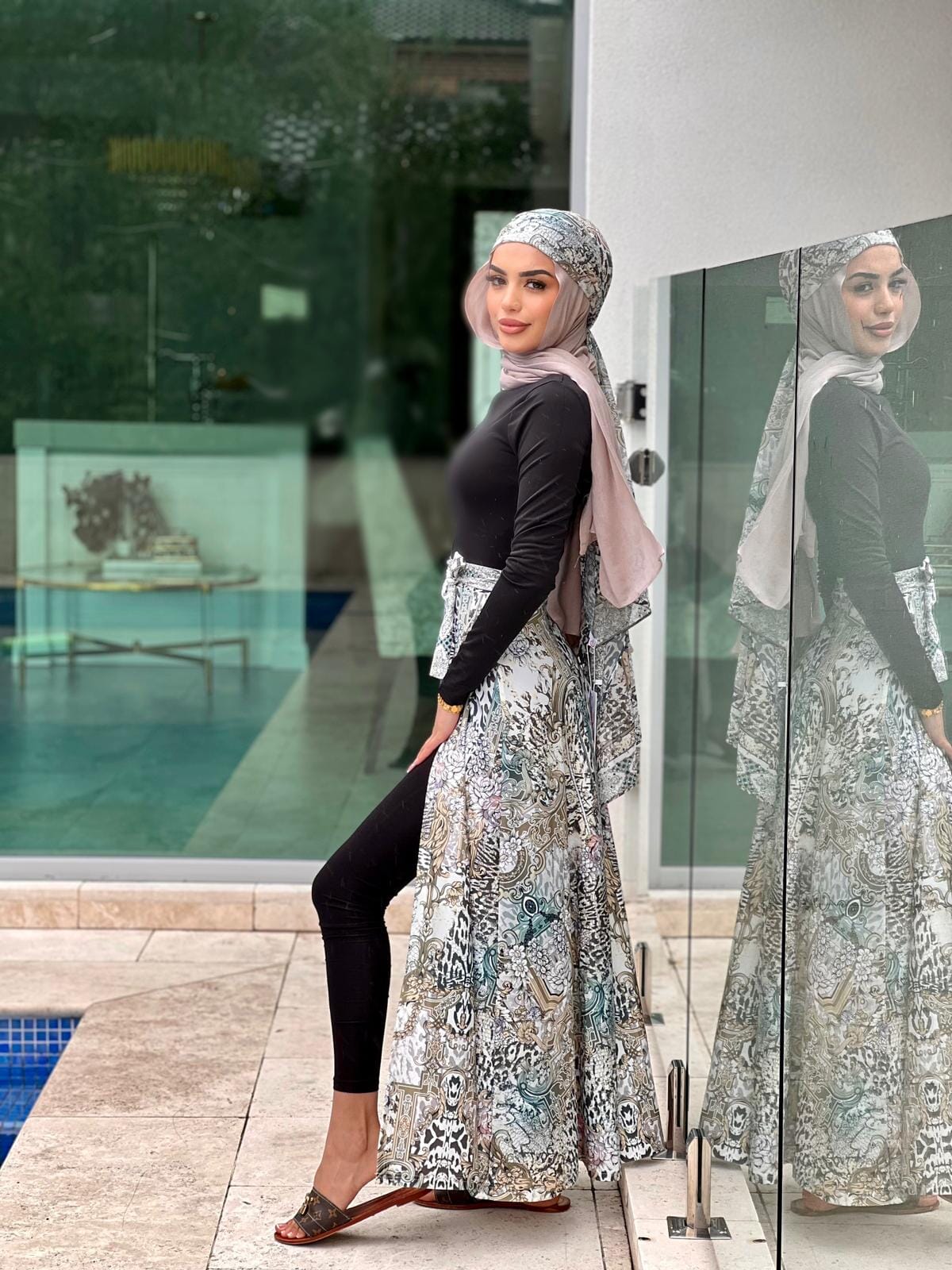 Teal Cheetah Swim Sarong