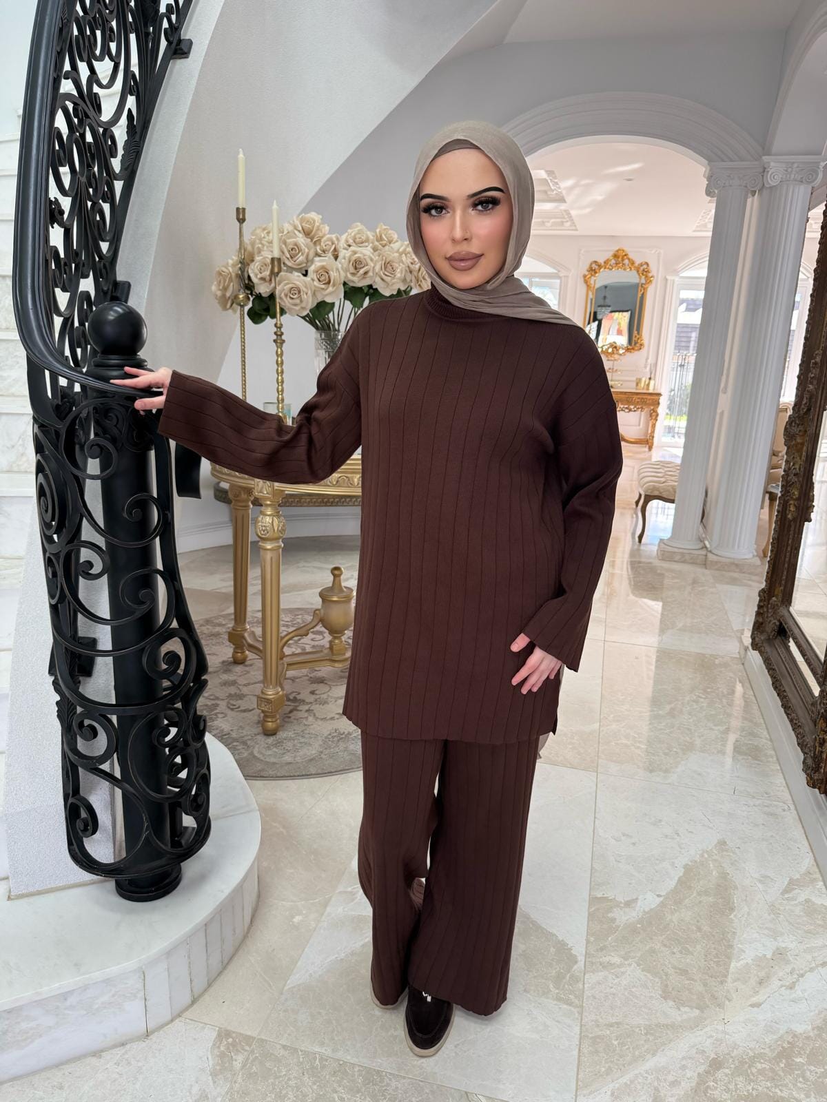 Thick Ribbed Knit Set
