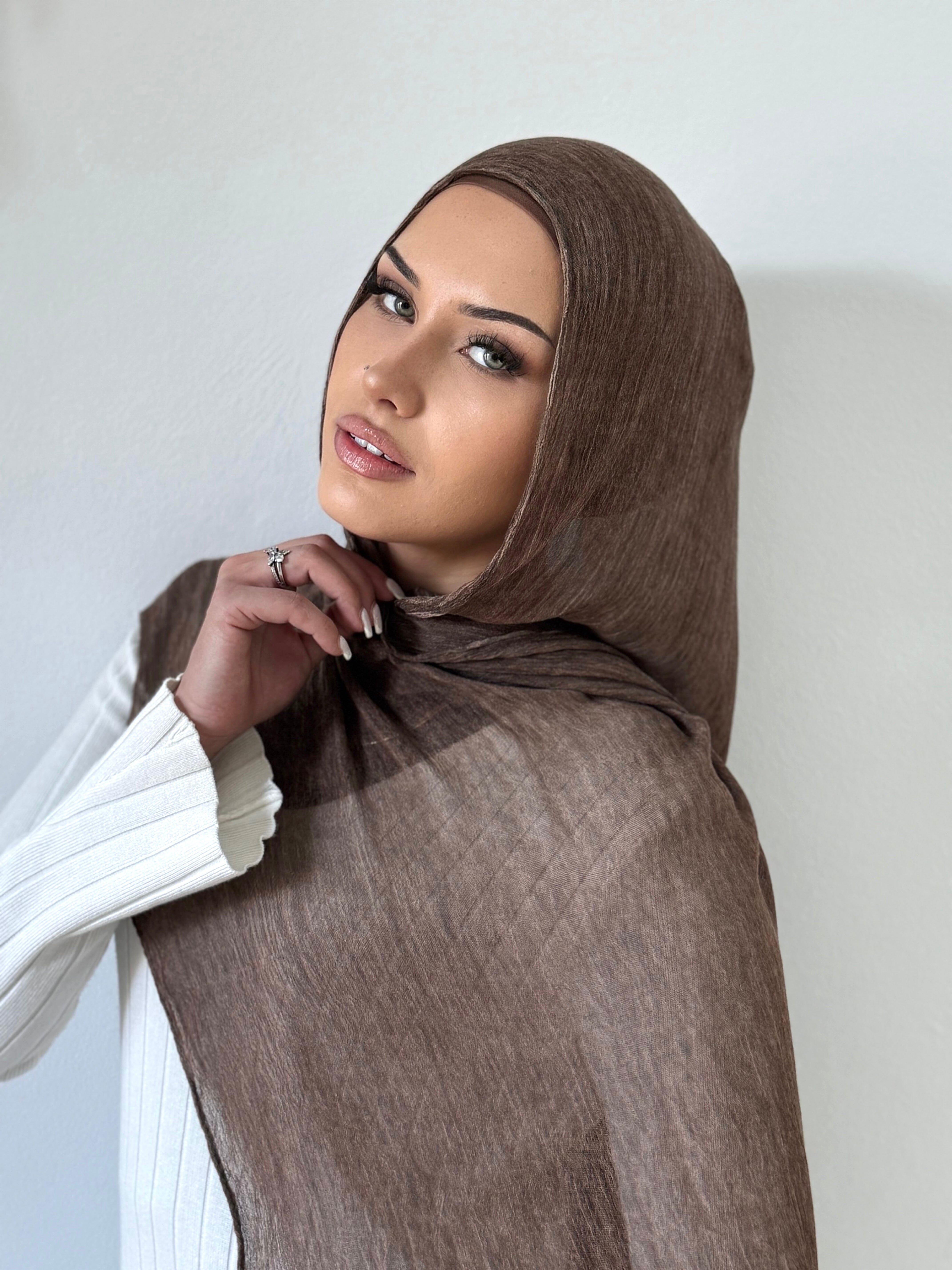 Chocolate Pleated Shawl