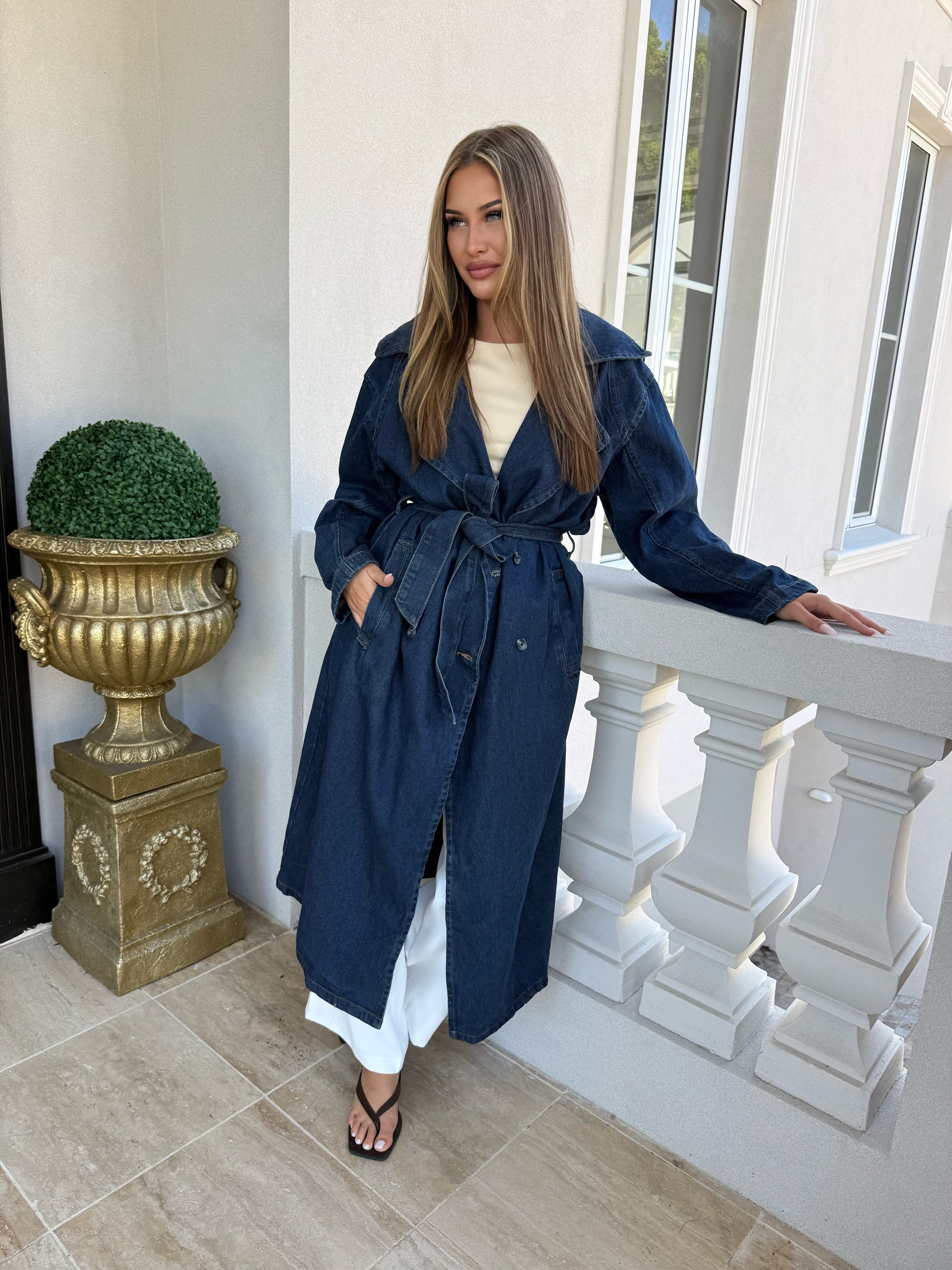Mid Denim Trench