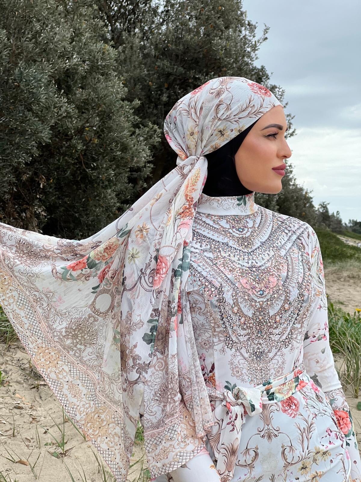 White Florence Shawl