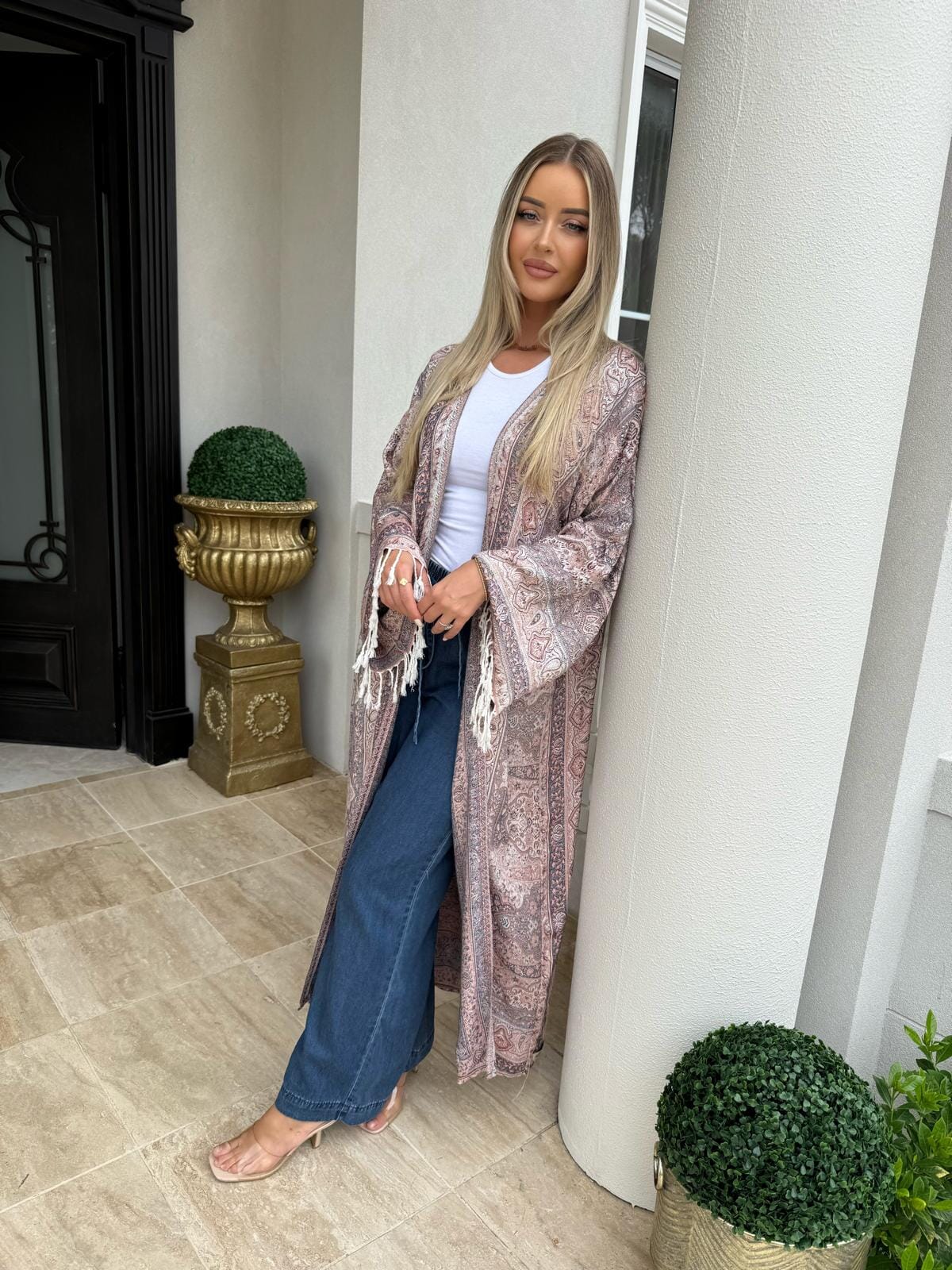 Denim Rust Pashmina Set