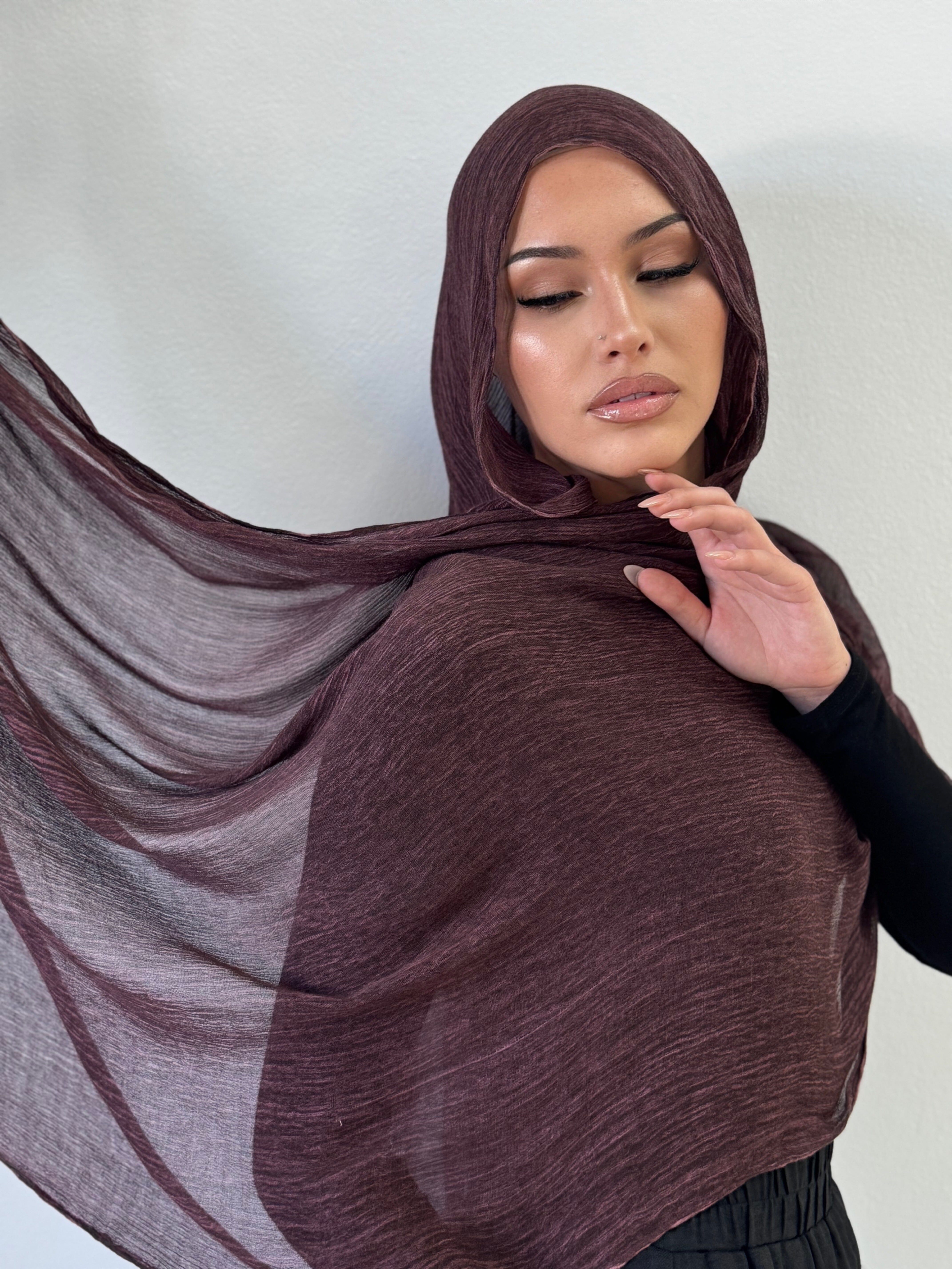 Plum Pleated Hijab