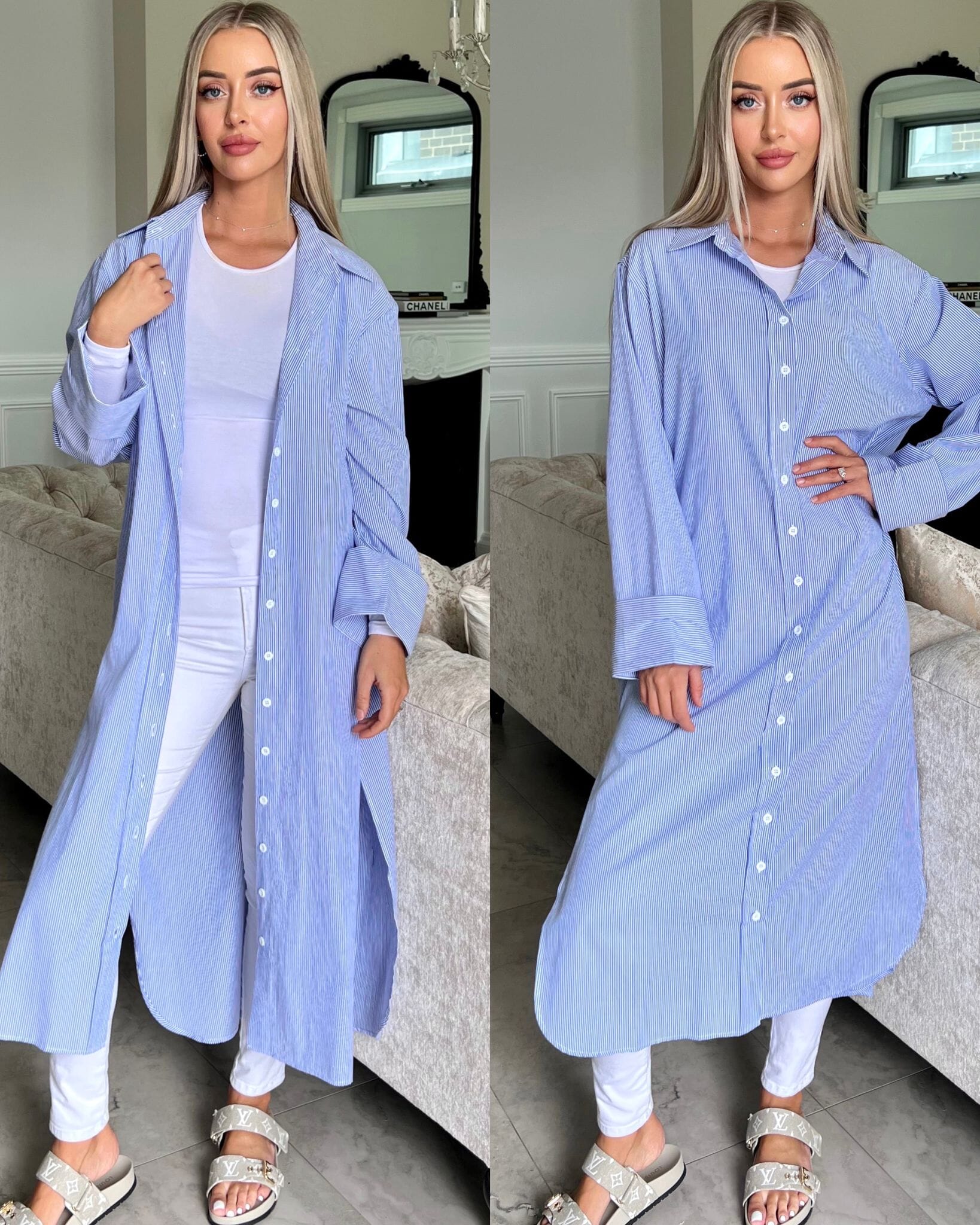 Pin Stripe Mom Shirt