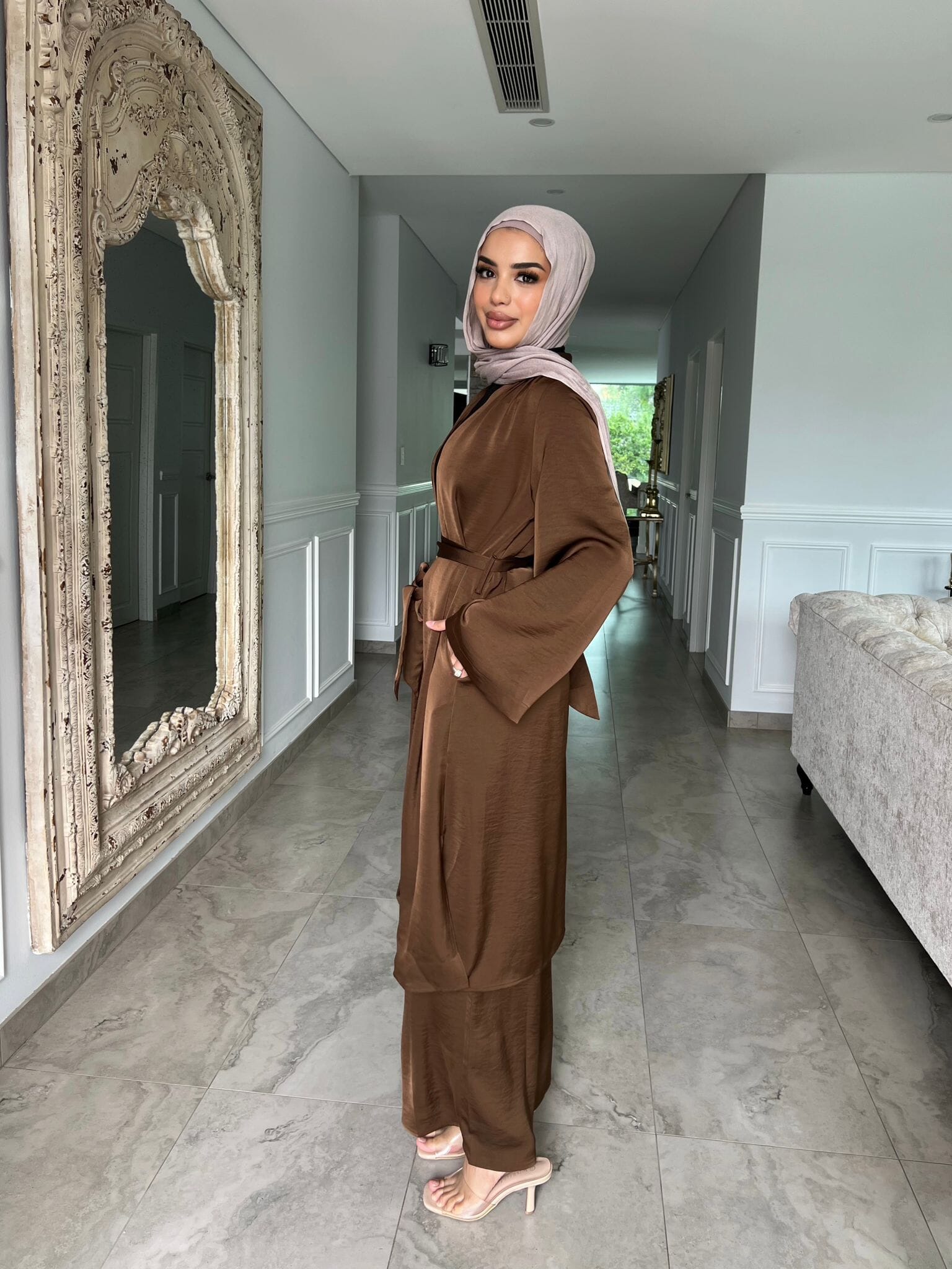 Amar Satin Cardigan Set