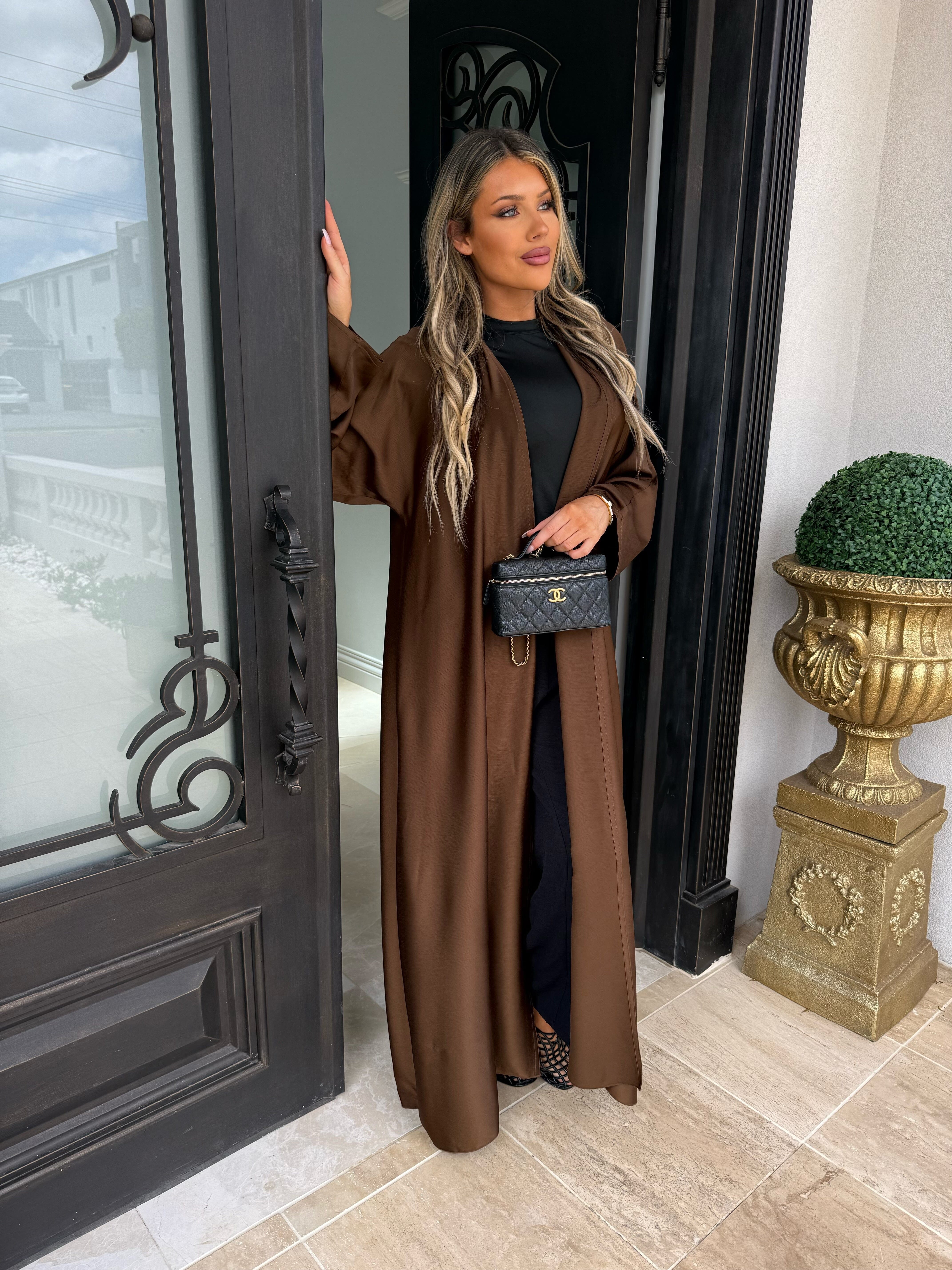 Satin Ramadan Open Abaya