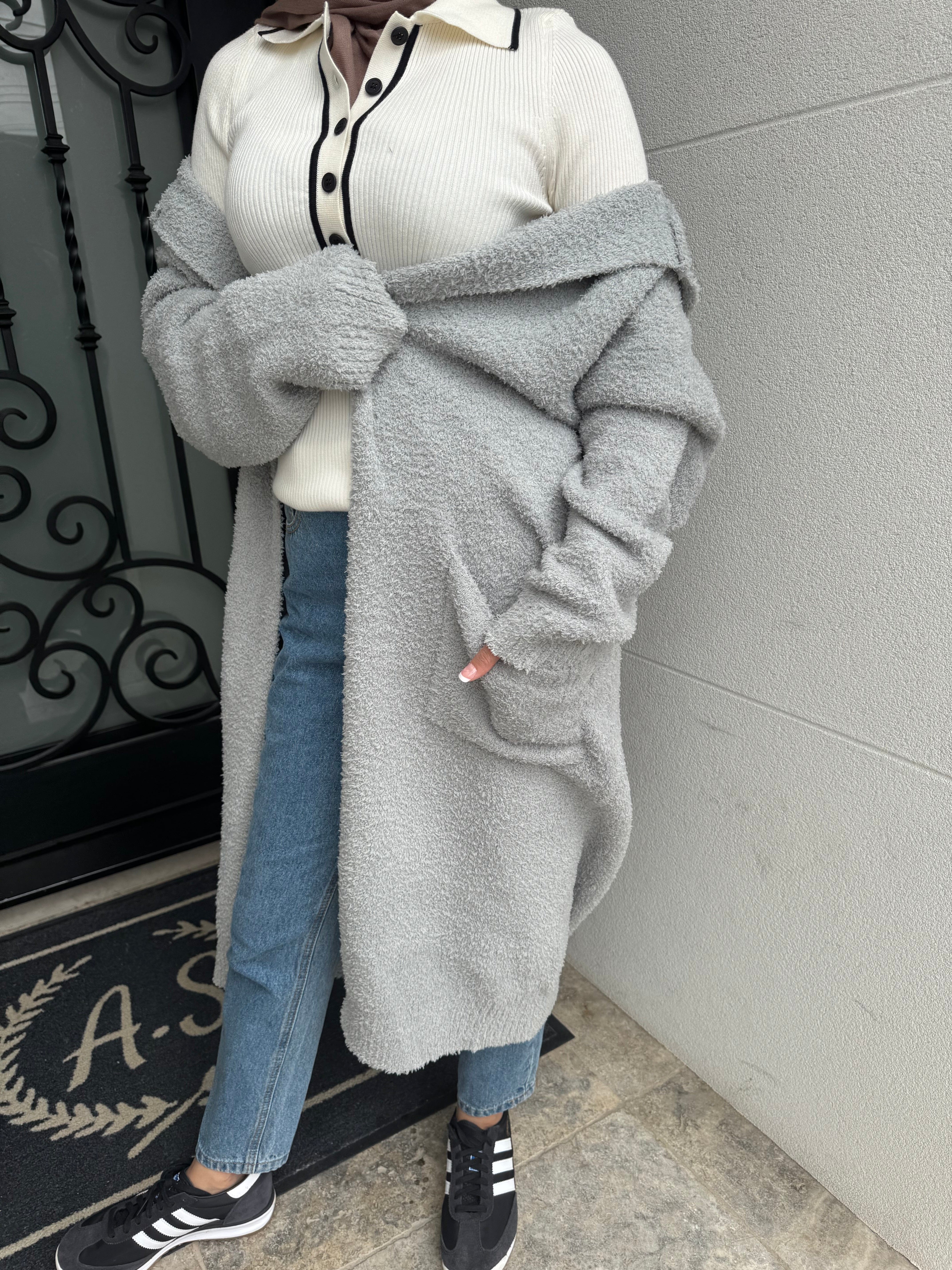 Fluffy Hoodie Cardigan