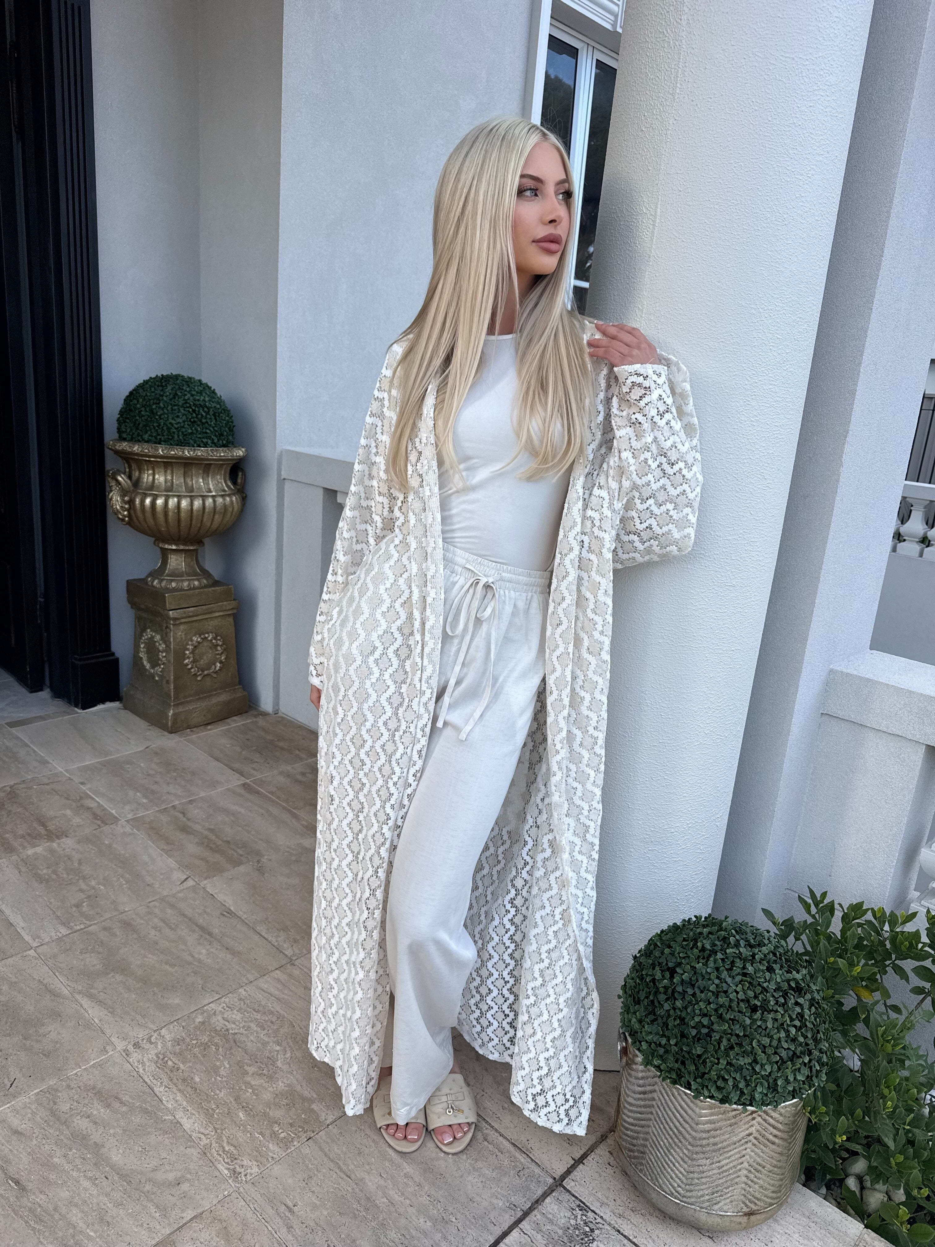 2 Tone Crochet Kimono