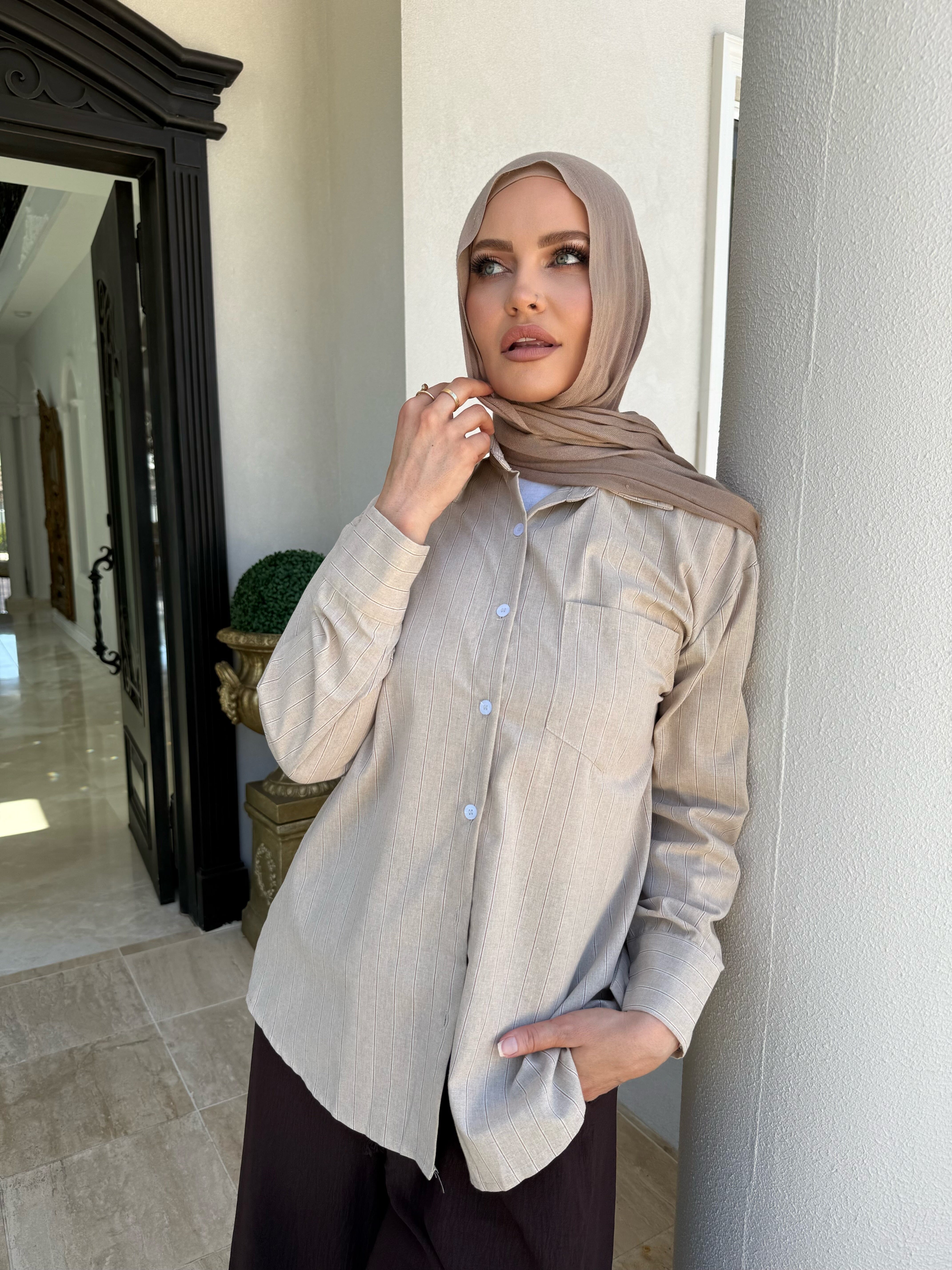 Stripe Beige Shirt