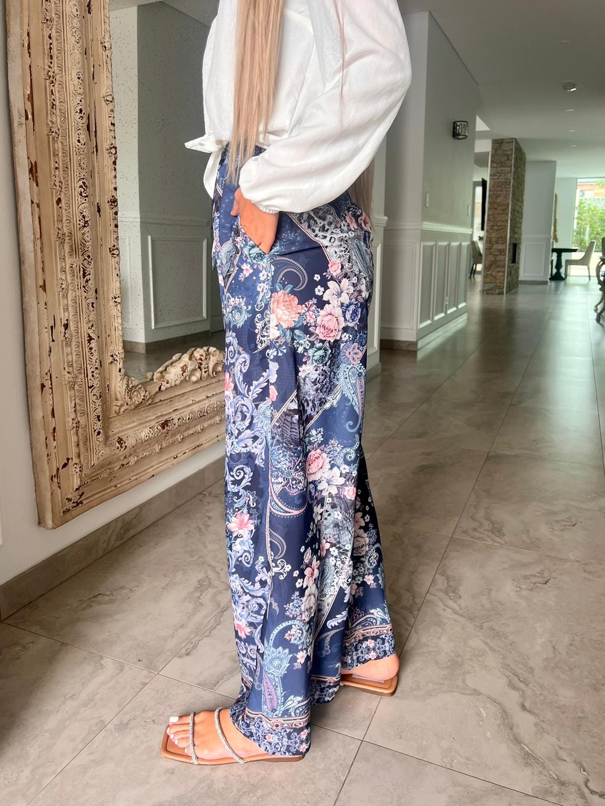 Blue Sky Beaded Pants