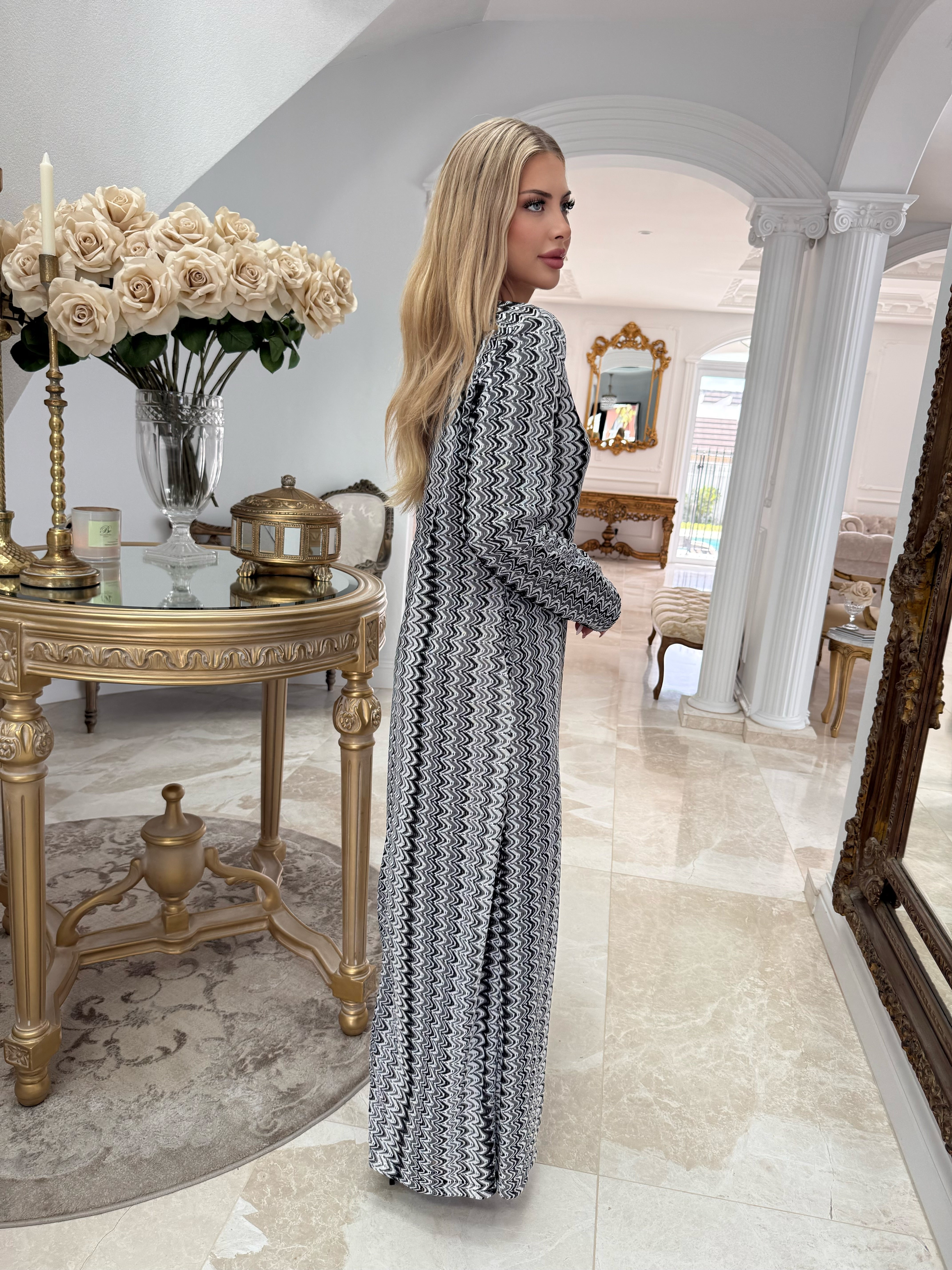 Aztec Grey Maxi Dress