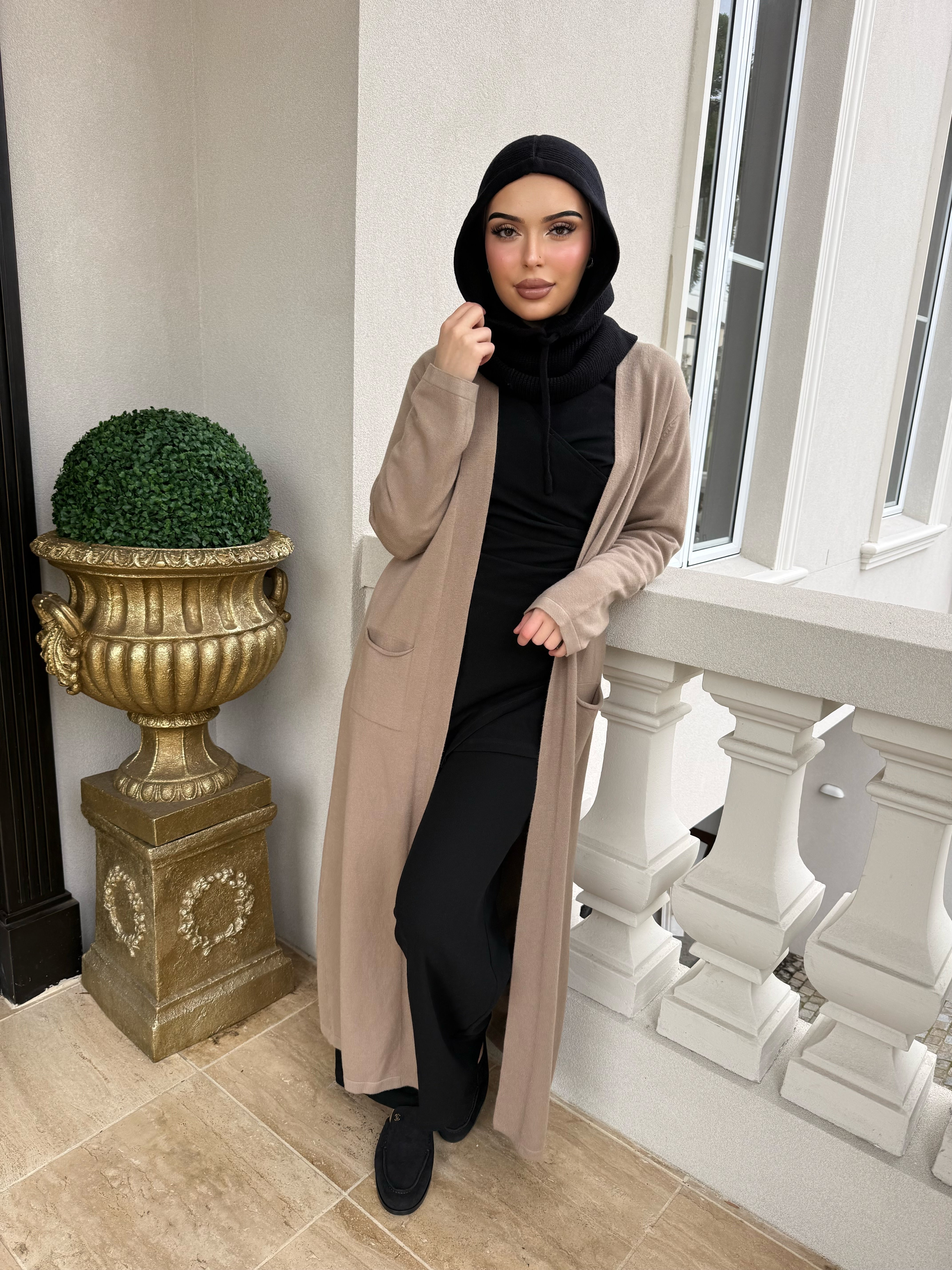 Beige Pocket Knit Cardi