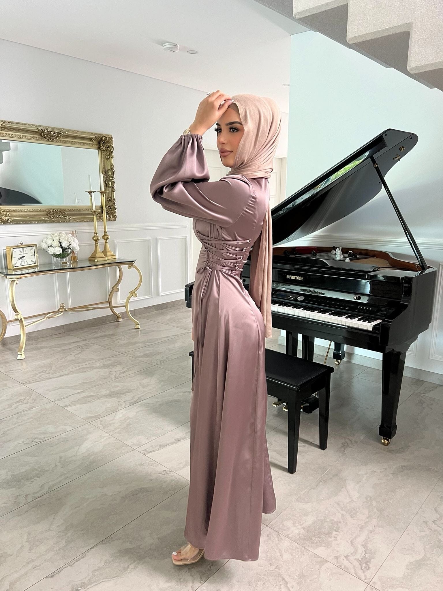 Satin Side Tie Dress