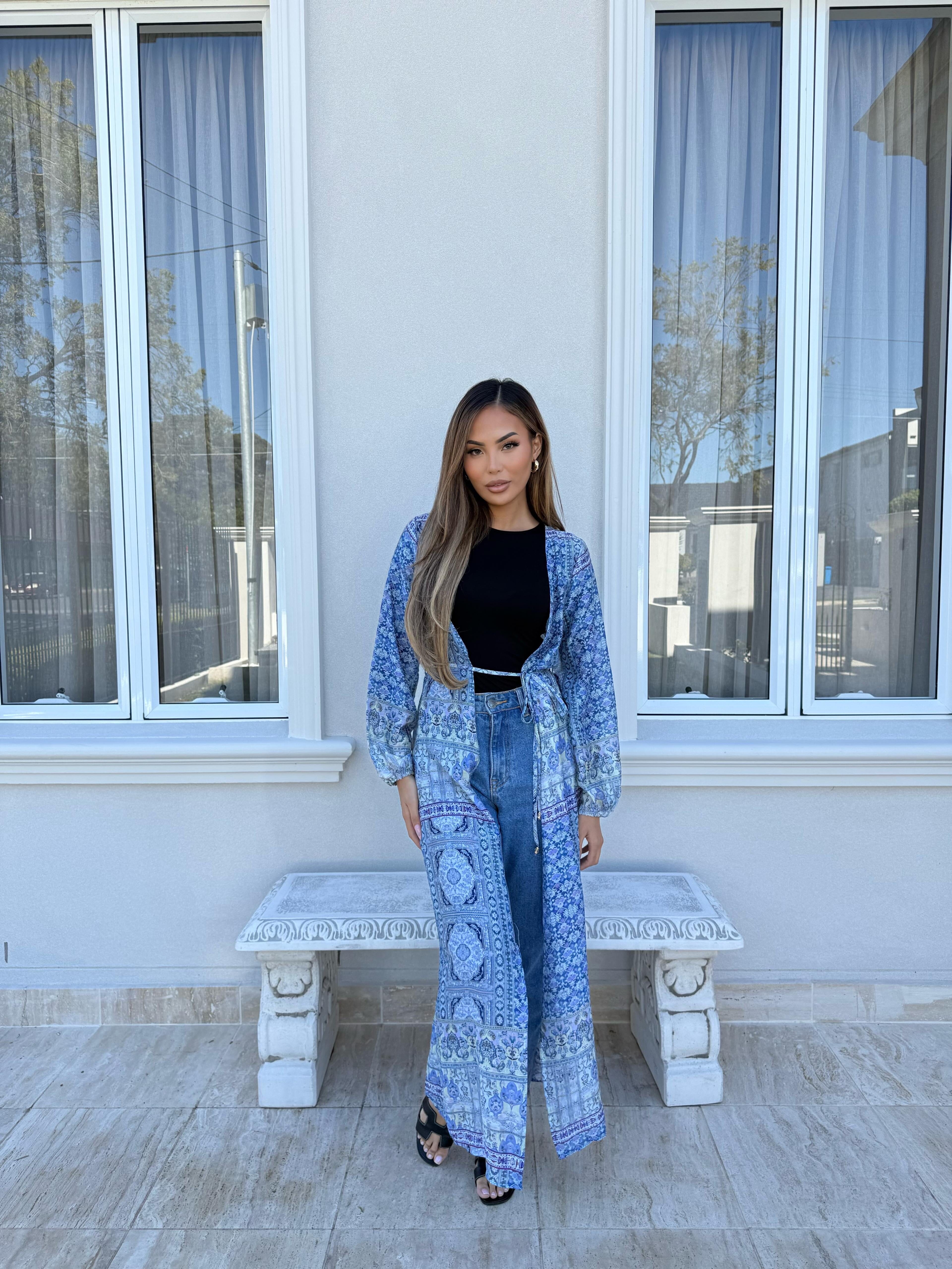 Blue Tribal Cardigan