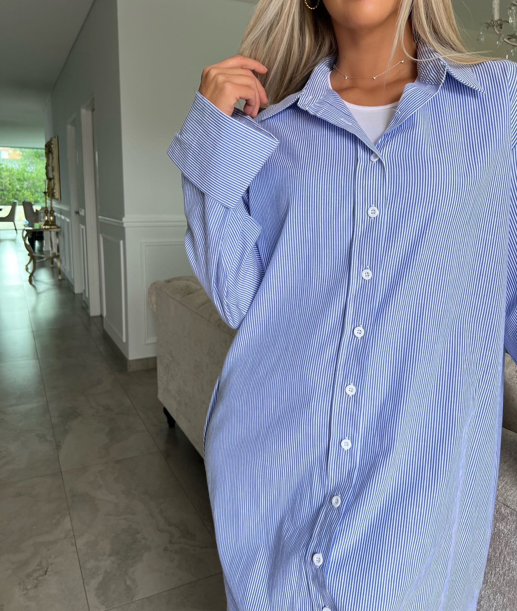 Pin Stripe Mom Shirt