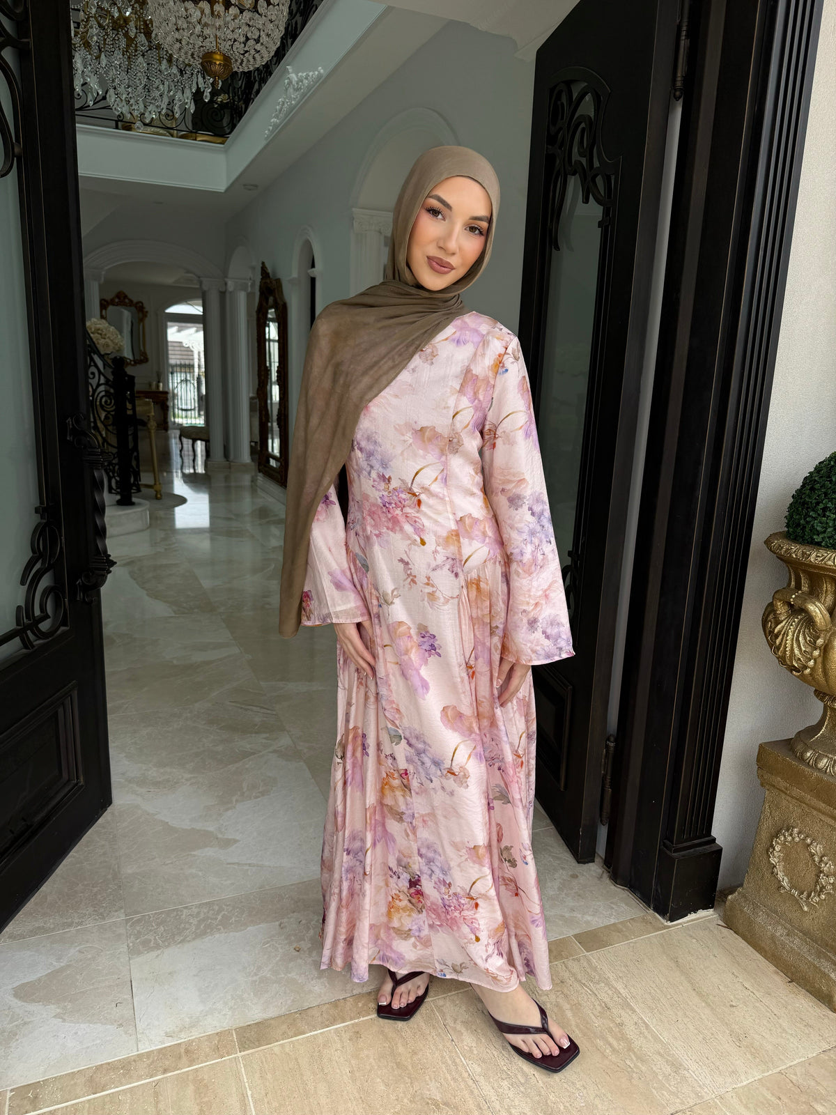Lora Pink Floral Dress