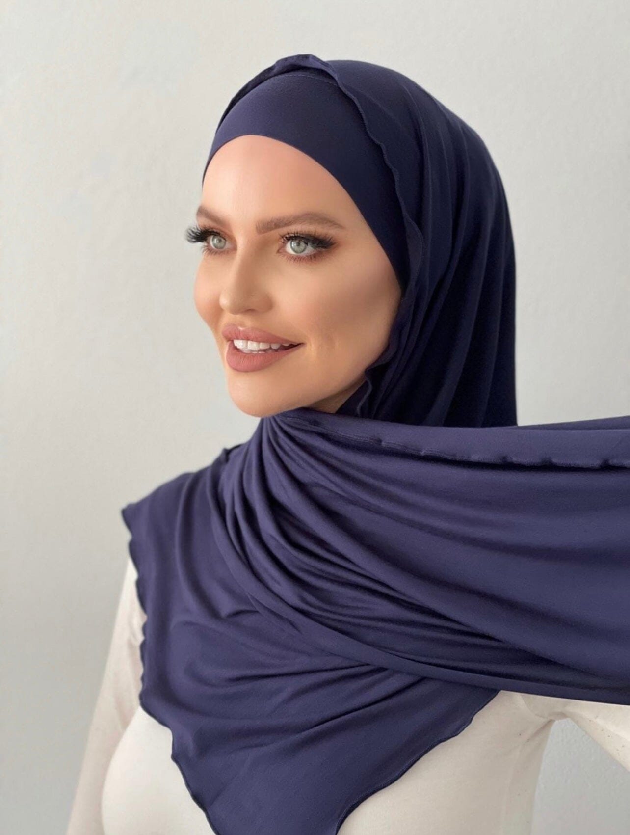 Navy jersey shawl