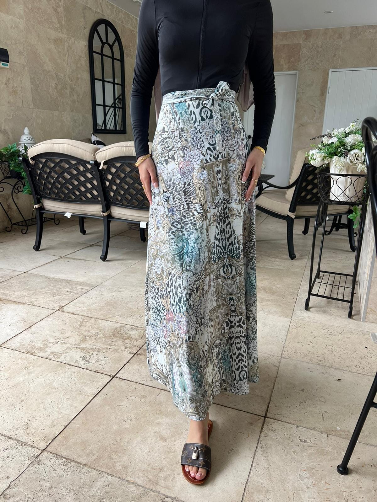 Teal Cheetah Swim Sarong