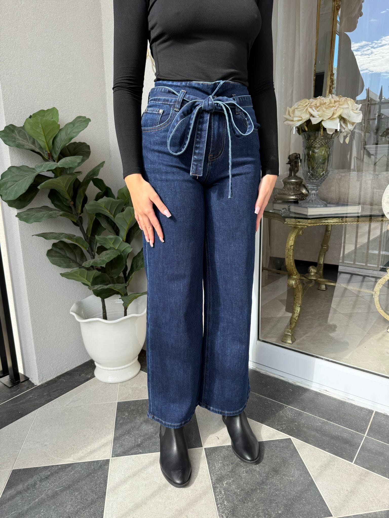 Tie Waist Jeans