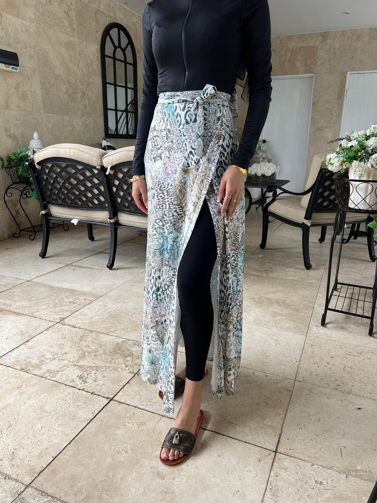 Teal Cheetah Swim Sarong