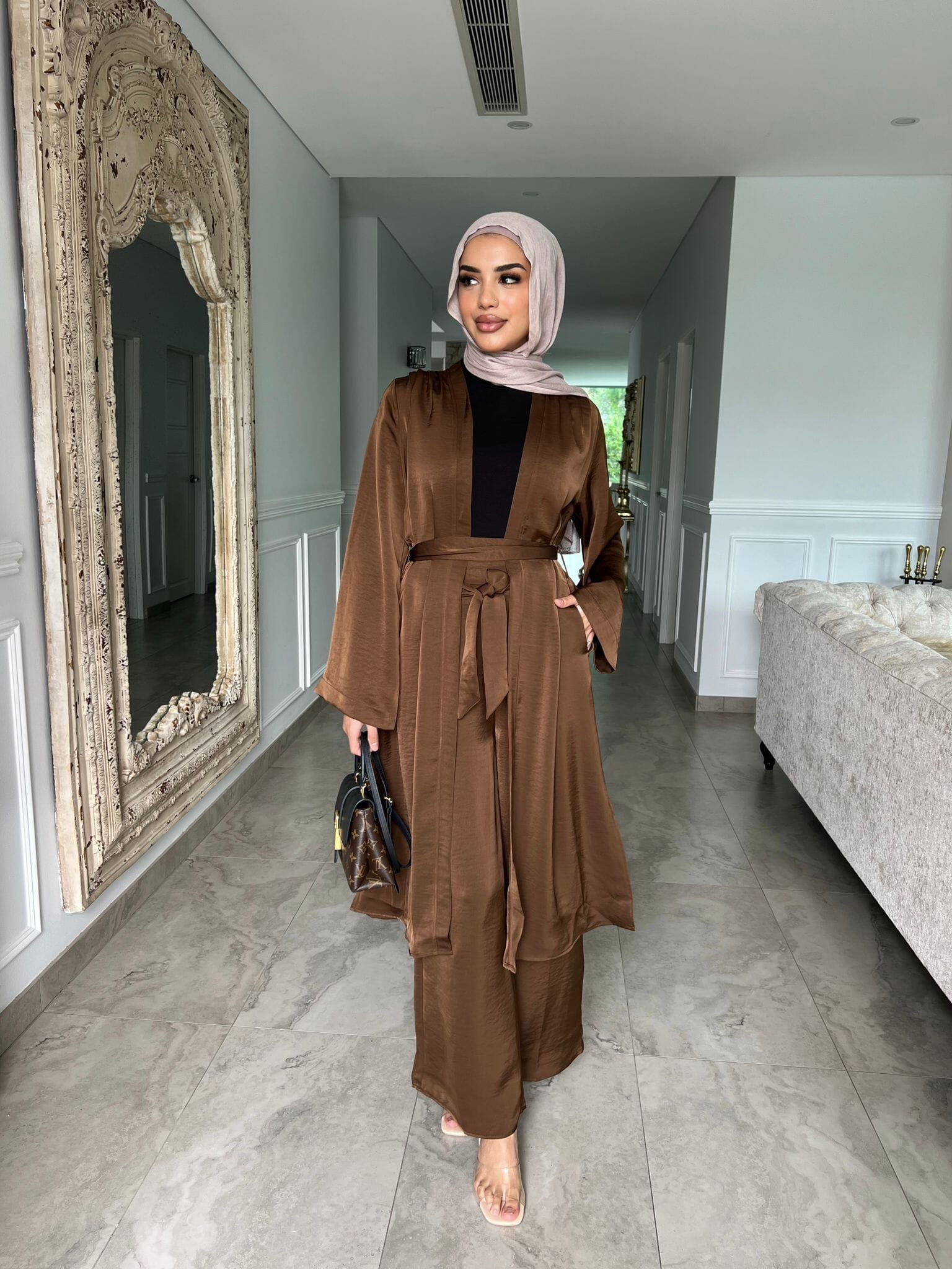 Amar Satin Cardigan Set