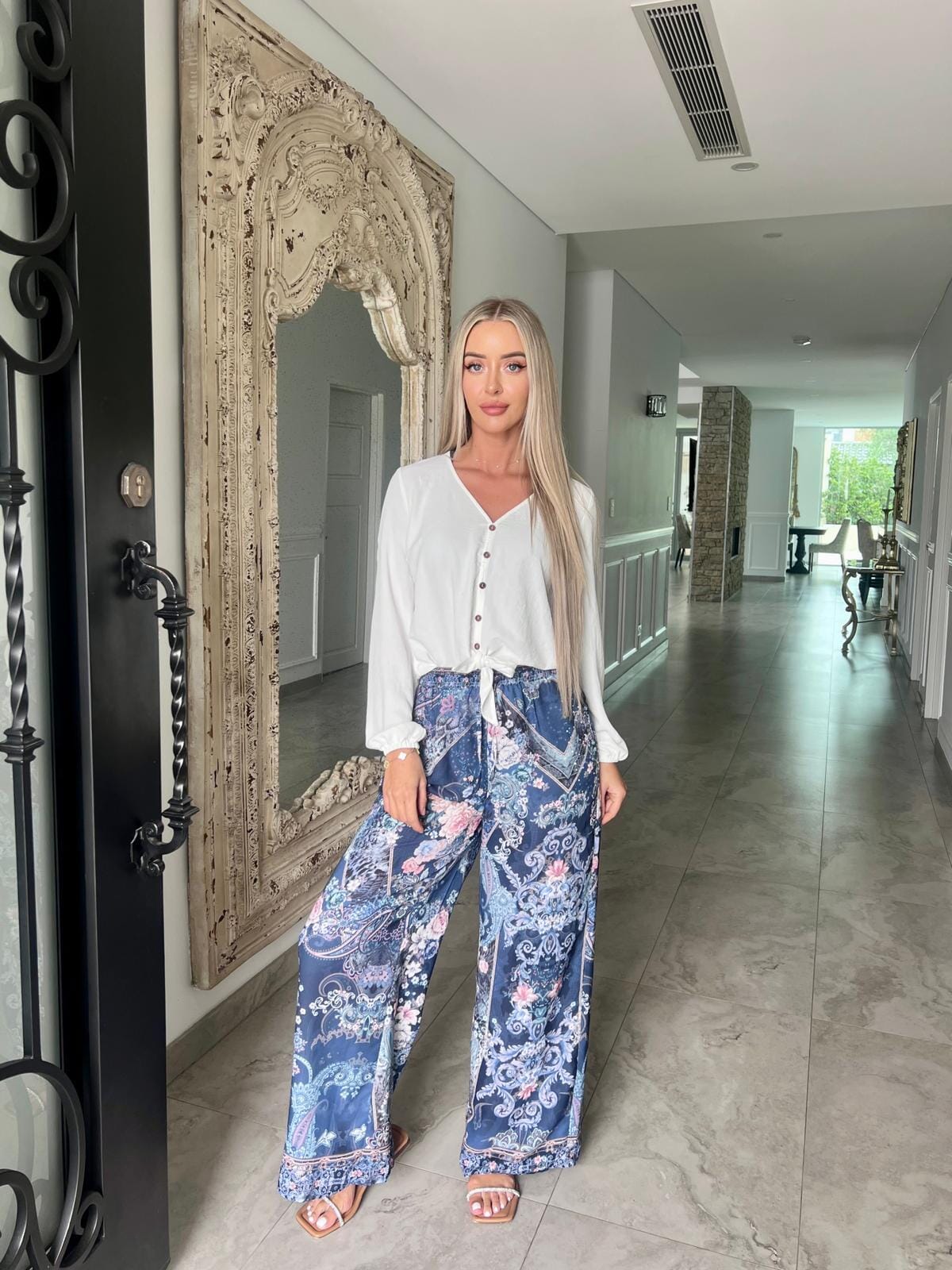 Blue Sky Beaded Pants