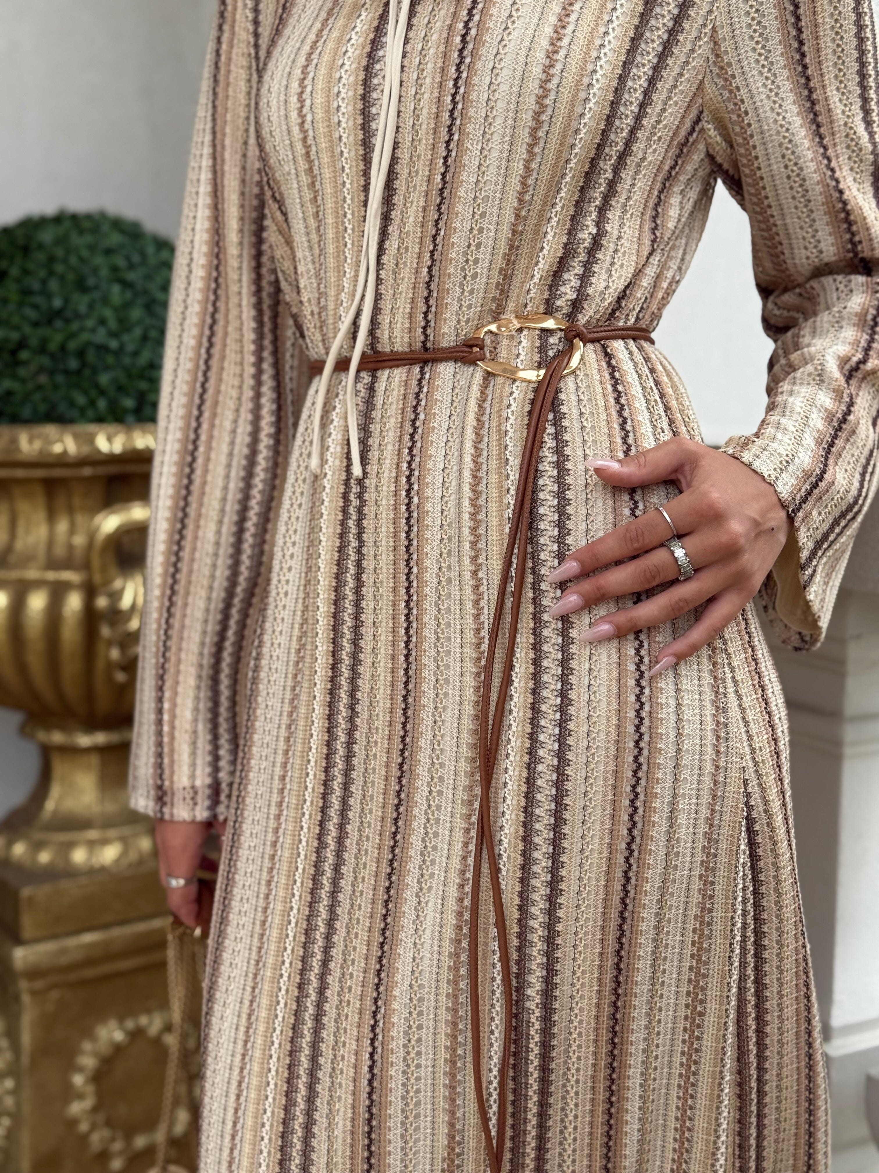 Tan Crochet Maxi