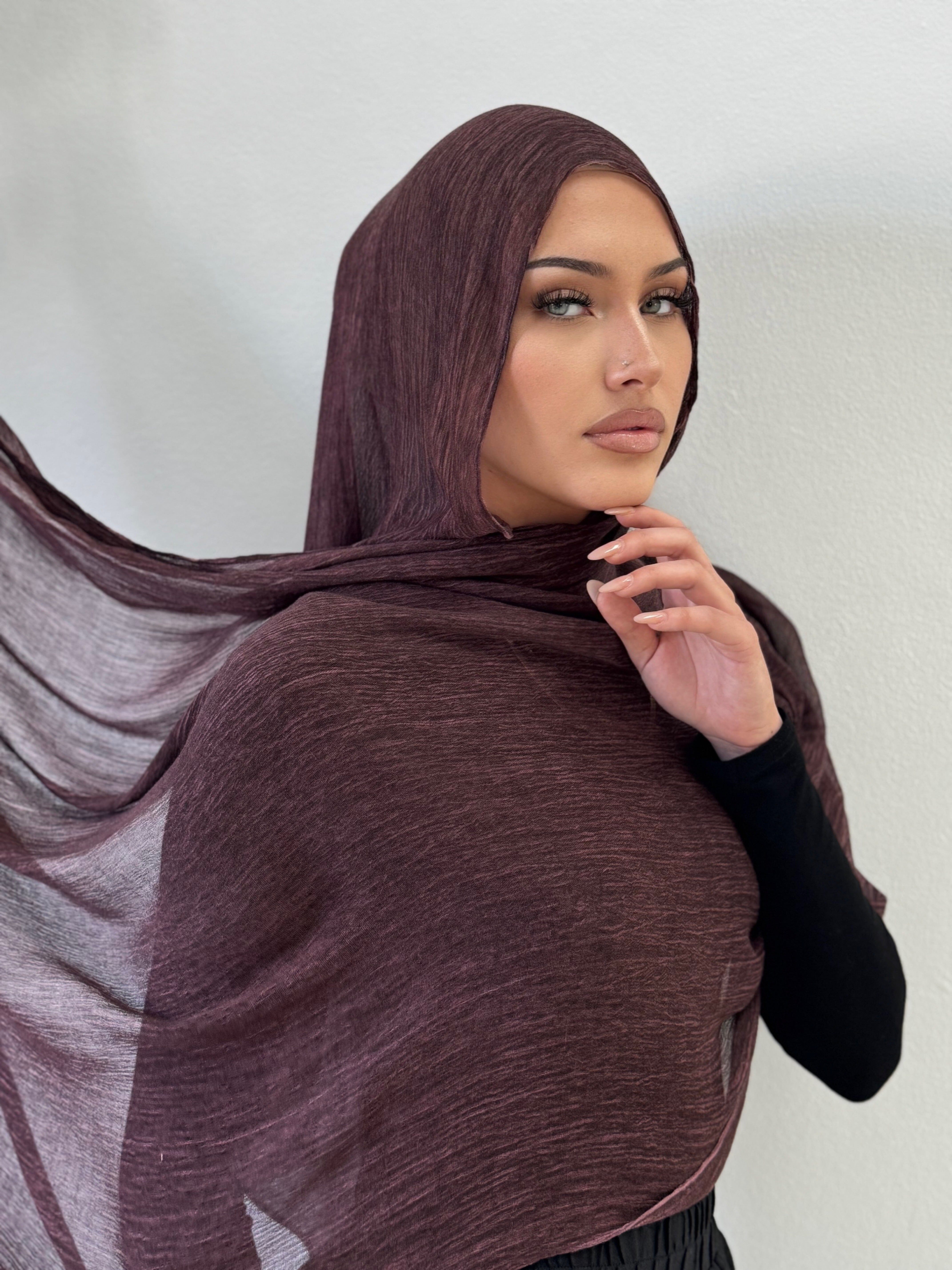 Plum Pleated Hijab