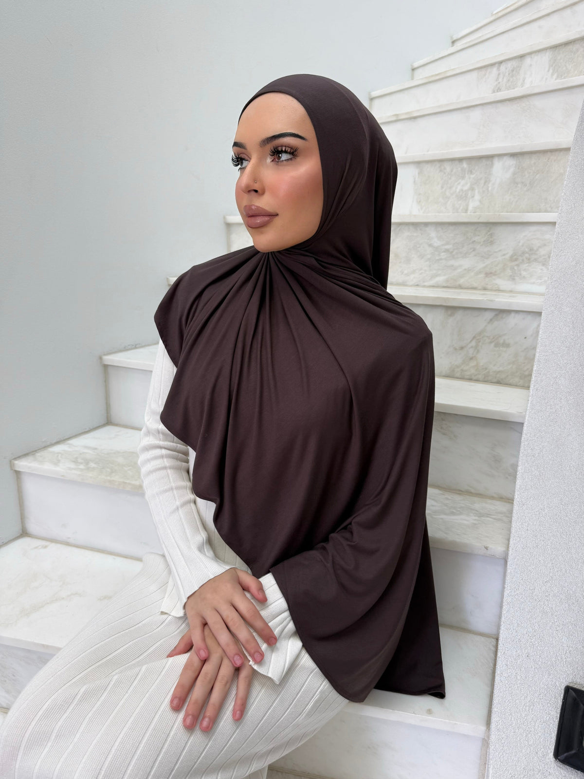Coffee Instant Jersey Shawl