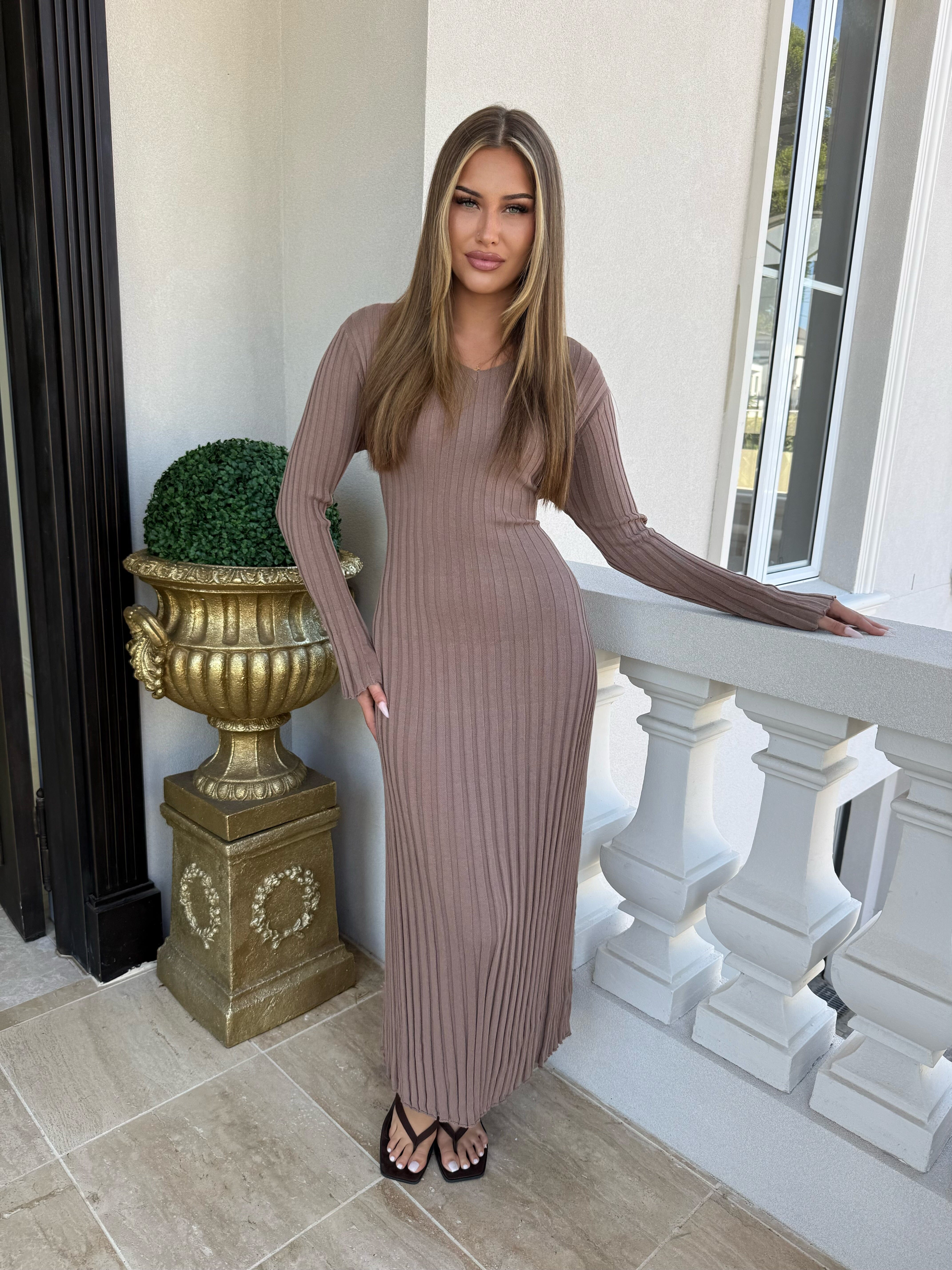 Pleated MAXI knit Dress