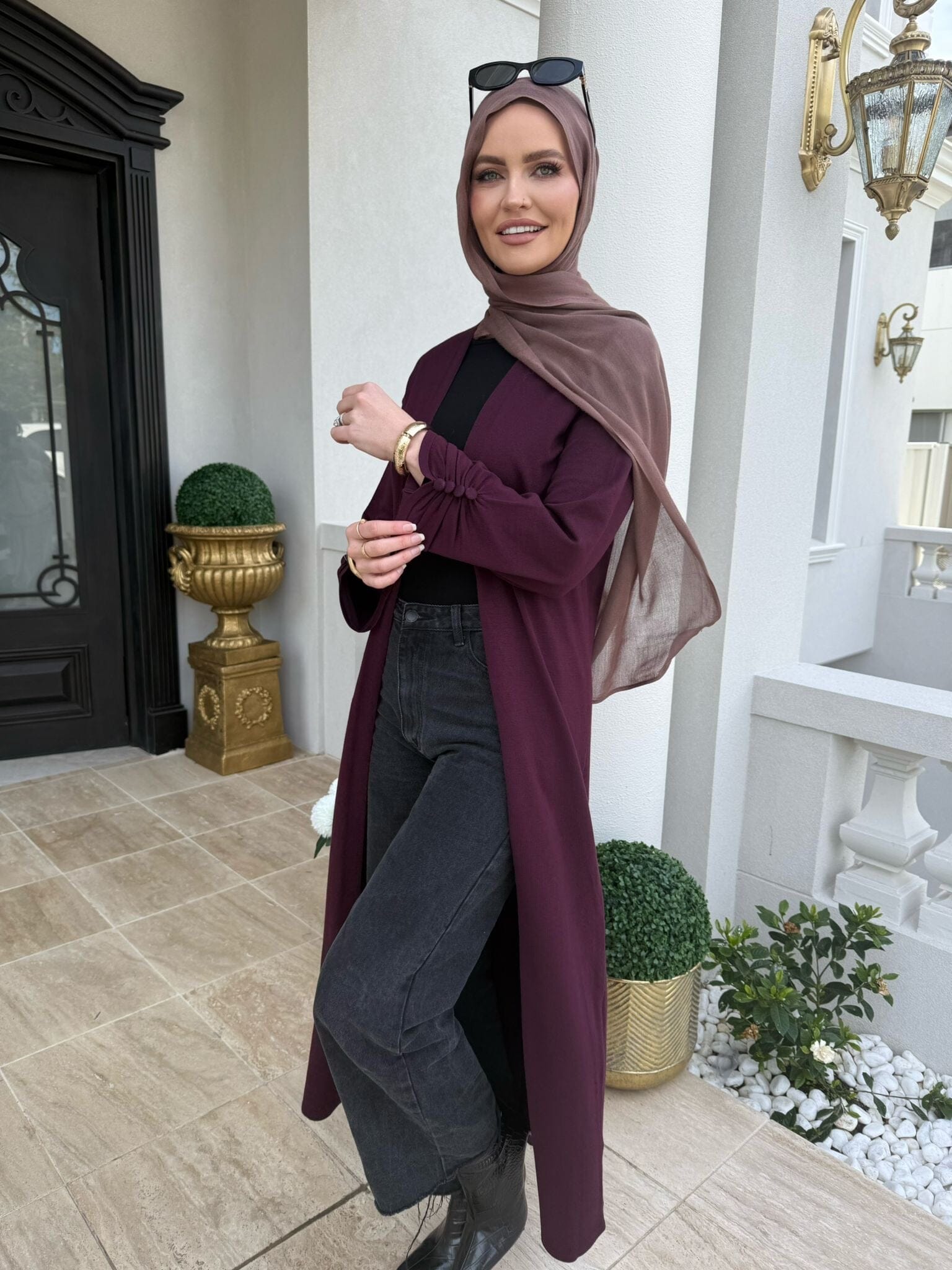 Gathered Button Cardi