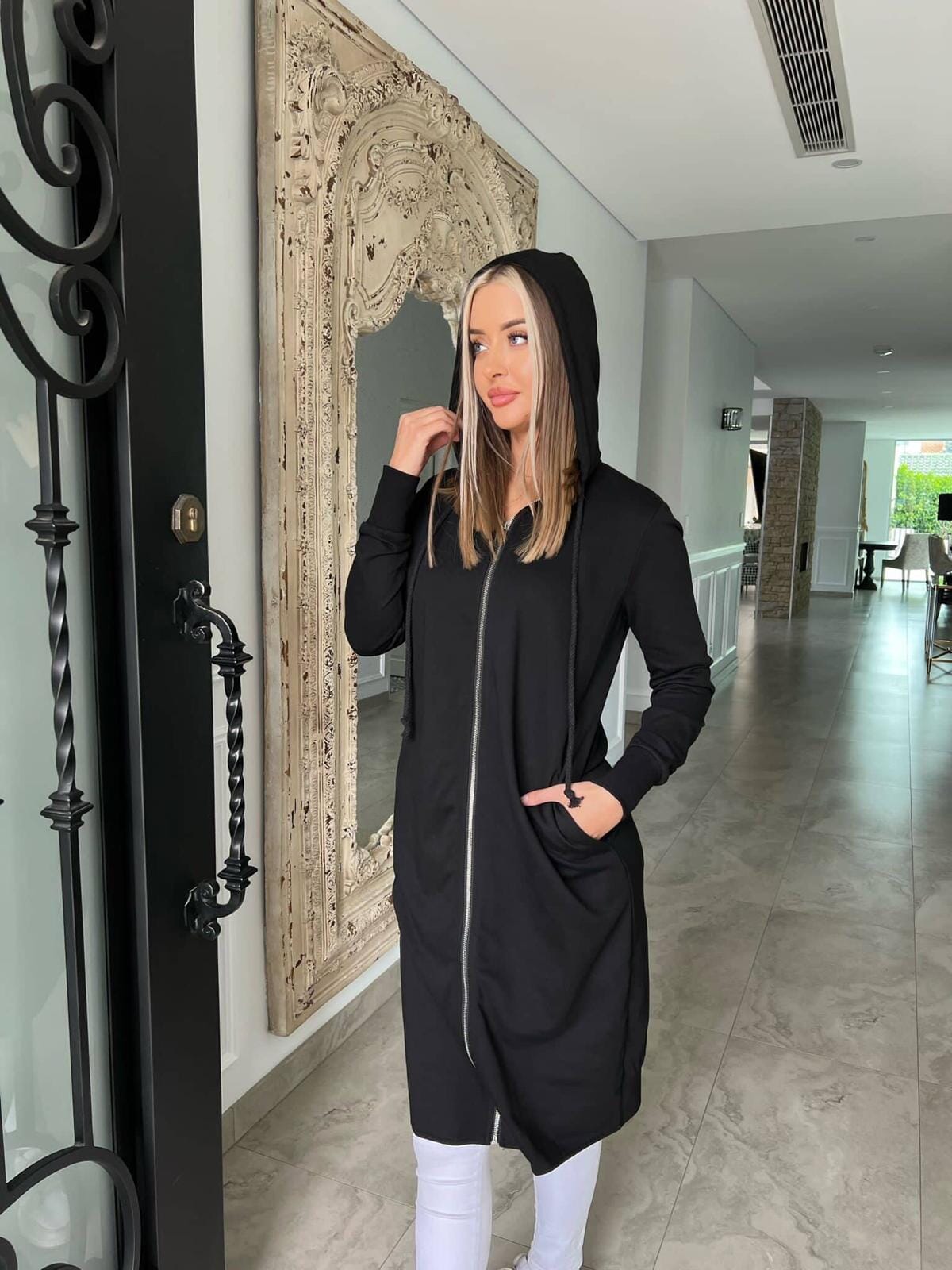 Black Zip Hoodie Jacket