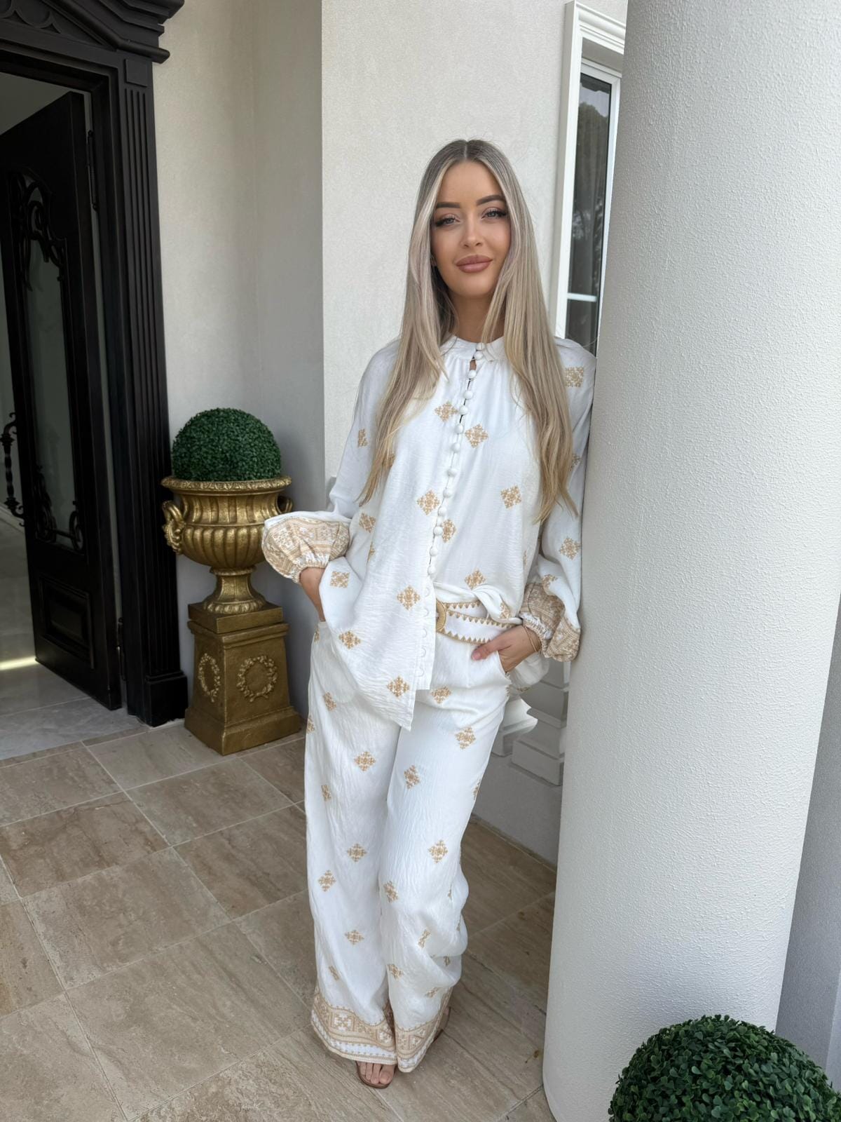 White Embroidered Set