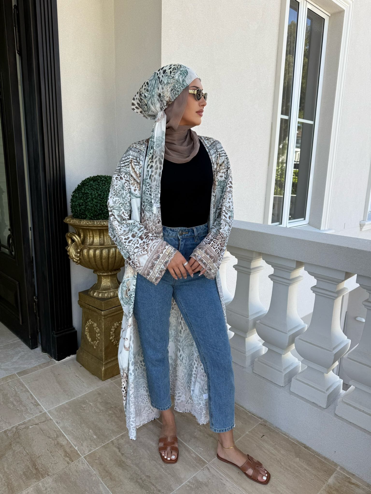 Mint Beaded Abaya