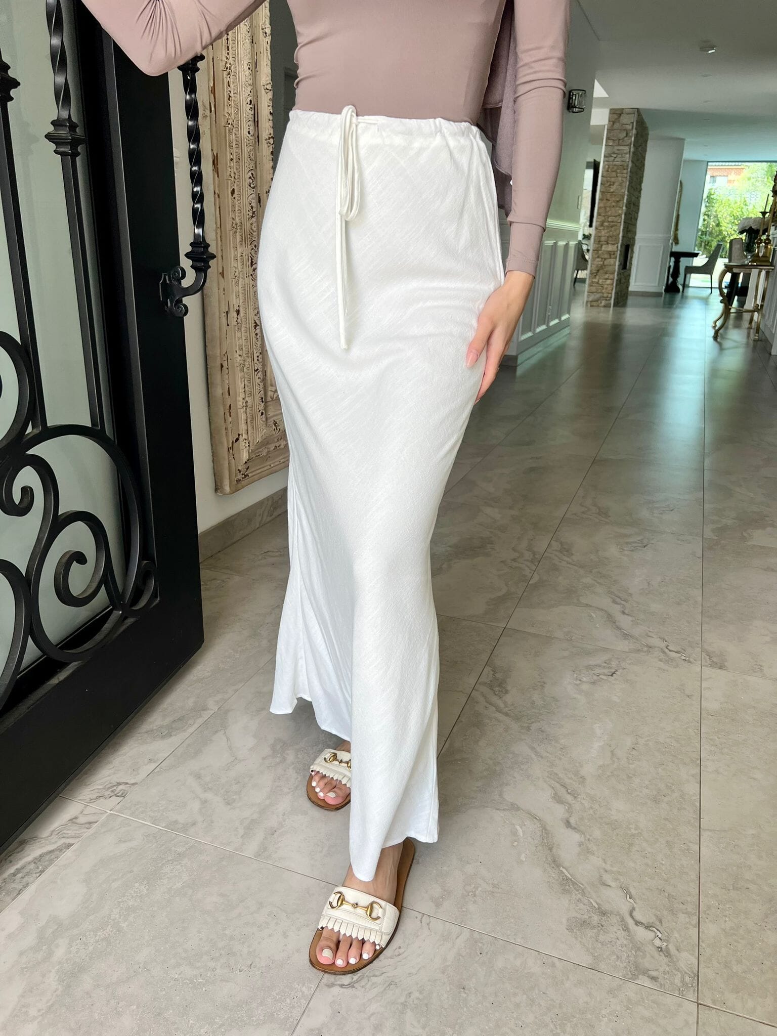 Draw String Linen Skirt