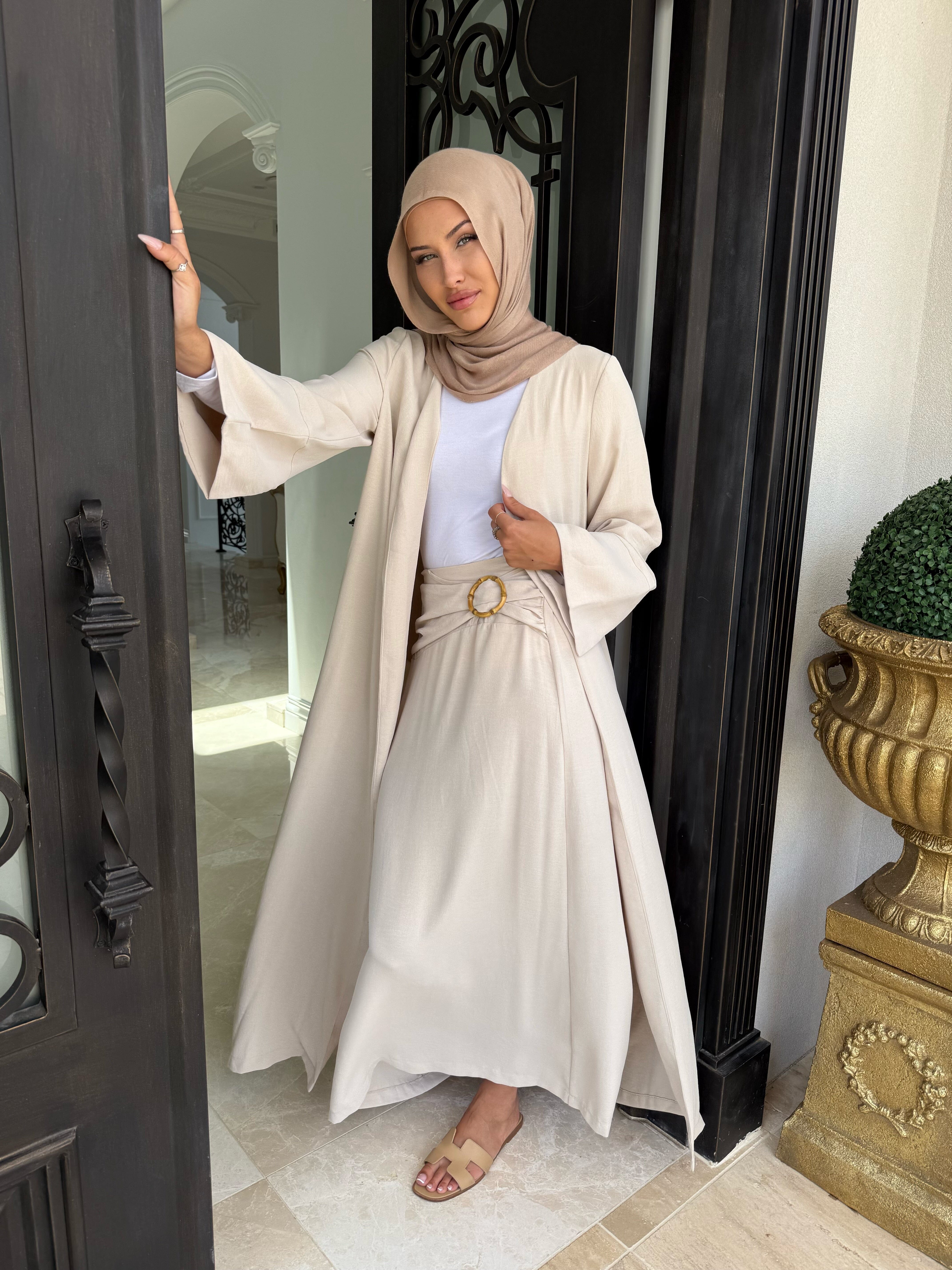 Nour Opened Abaya Set